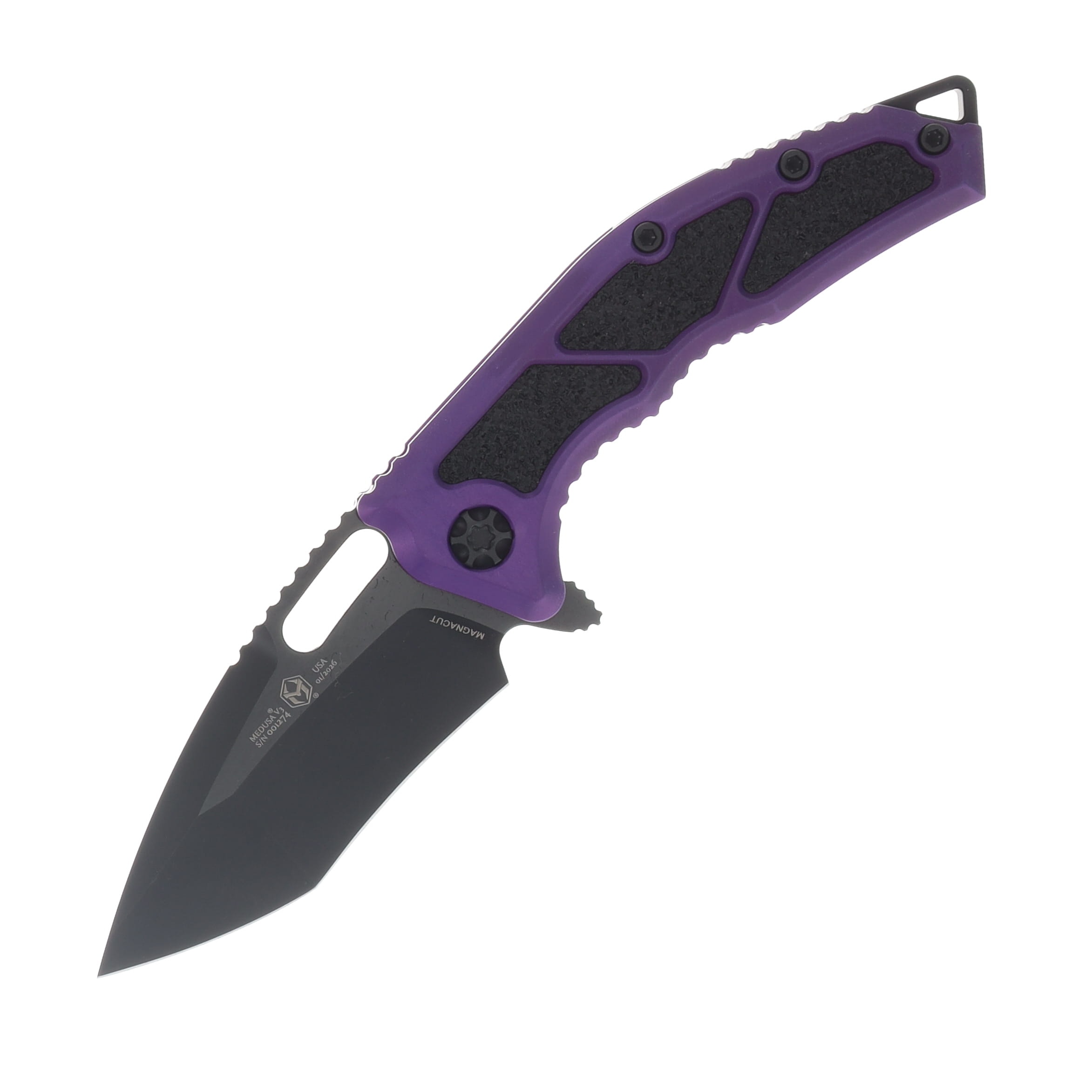 Heretic Medusa Manual Folder Recurve DLC Standard Purple Chassis W/Tactical Hardware H010-6A-PU View 1