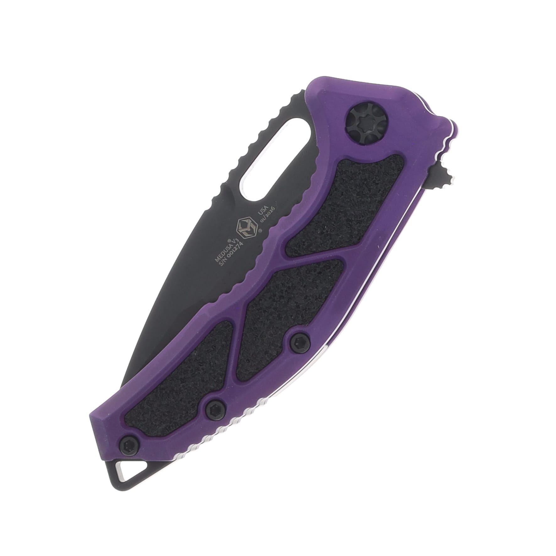 Heretic Medusa Manual Folder Recurve DLC Standard Purple Chassis W/Tactical Hardware H010-6A-PU View 6
