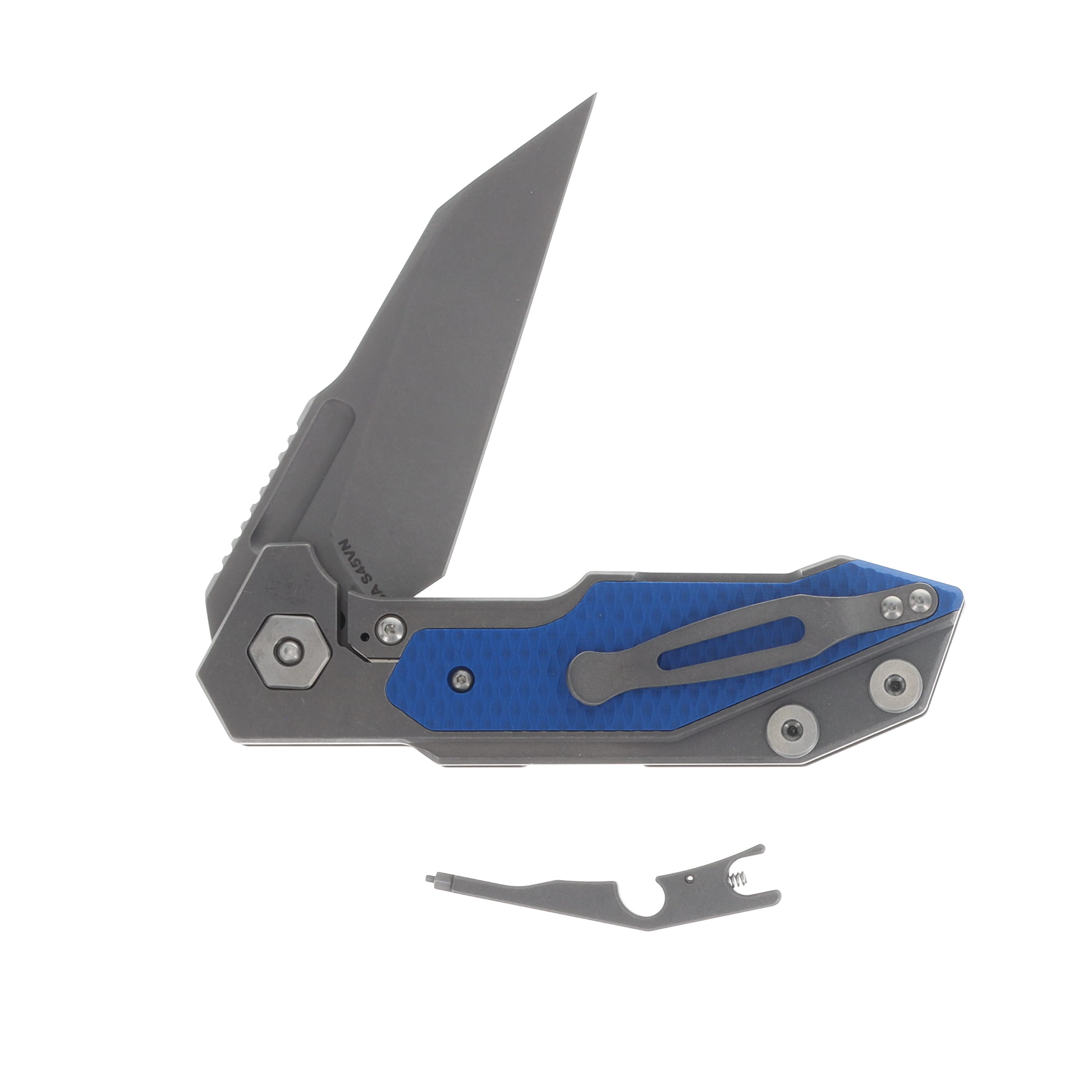 Hinderer Full Track Folding Knife Working Finish Blue G-10 S45VN Wharncliffe Blade KFTRWCWFBL View 4