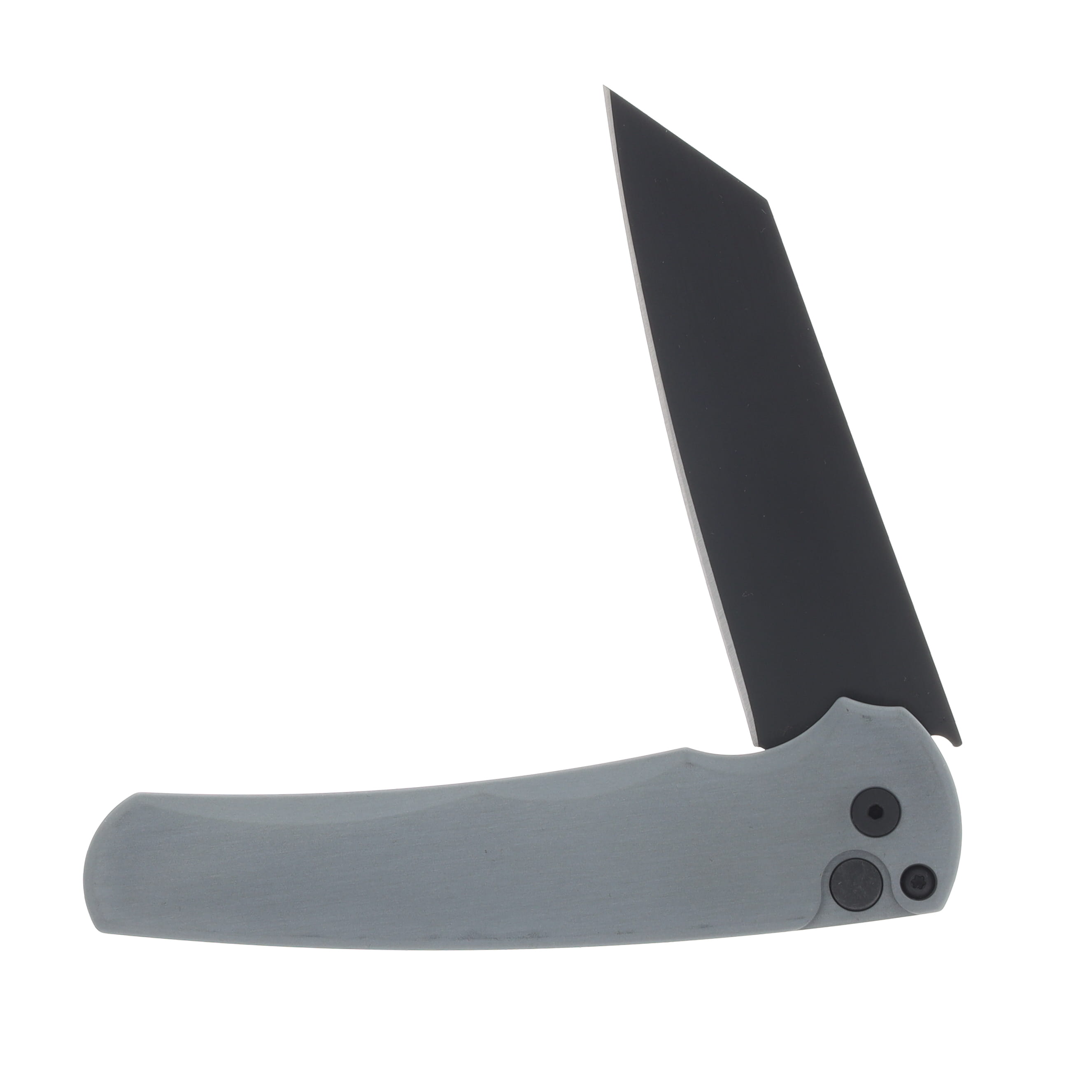 Pro Tech Malibu Button Lock Flipper Folding Knife Grey Handle DLC Black Reverse Tanto Magnacut Blade 5403-GREY View 3