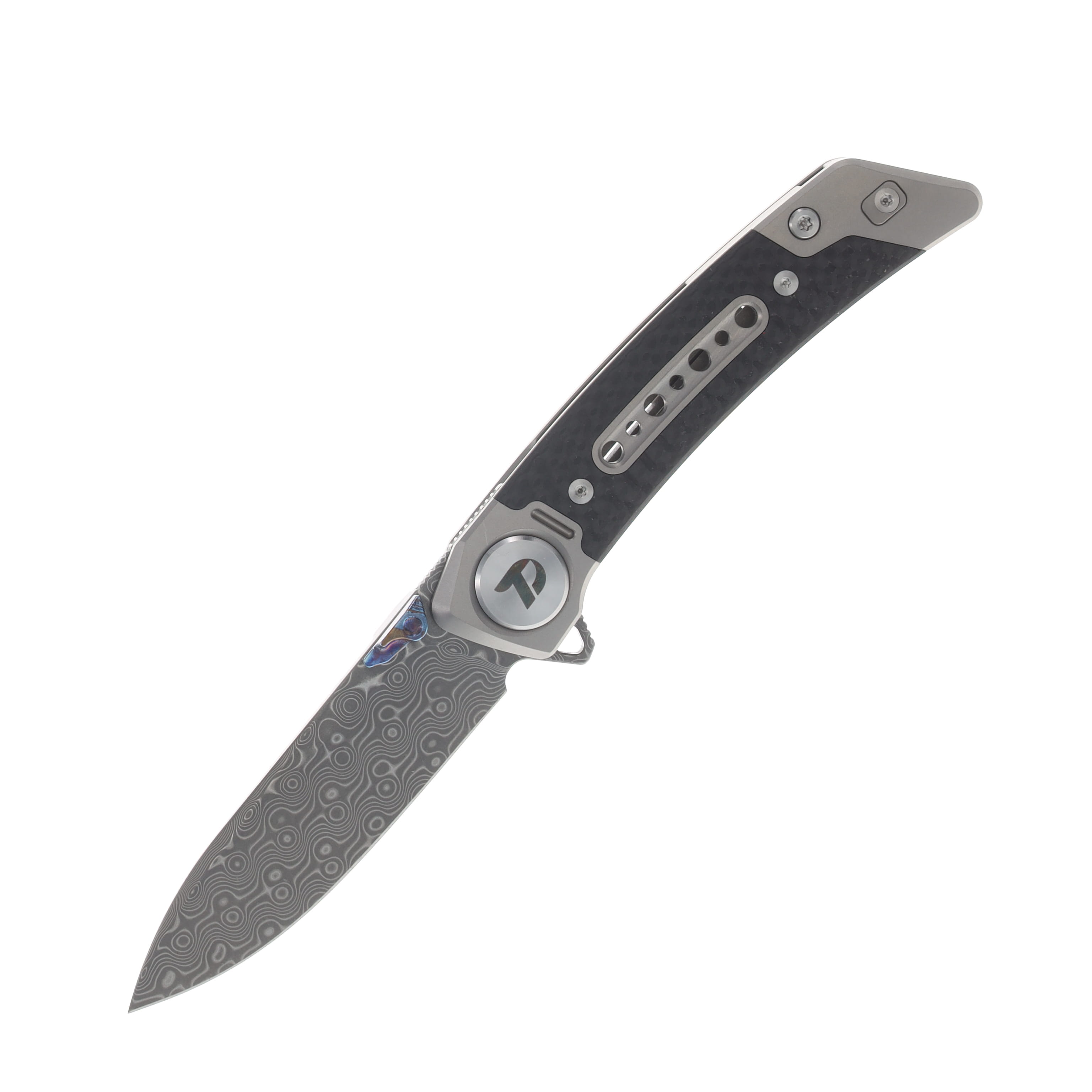 Dreamtech Folding Knife Titanium Zirconium alloy Damascus inlay D9610TCD View 1