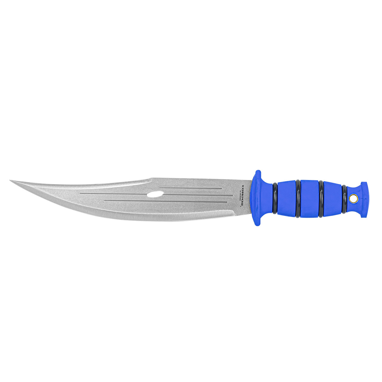 Condor Jungle Bowie Fixed Knife Blue-Black TPE Handle 1075 High Carbon Steel Blade CTK60205 View 1