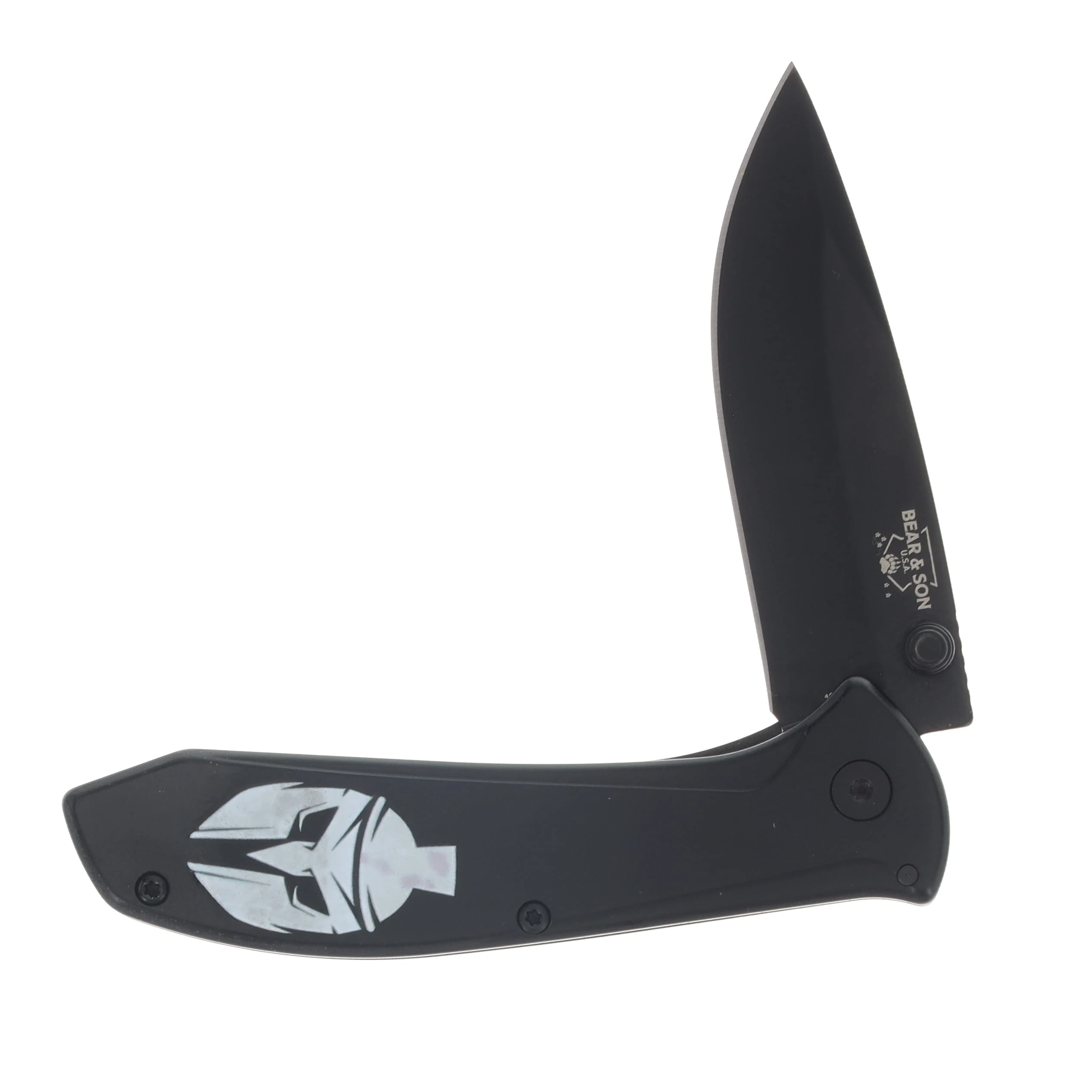 Bear & Son Spartan USA-Made Assisted Framelock Folding Knife U112ABKSK View 3