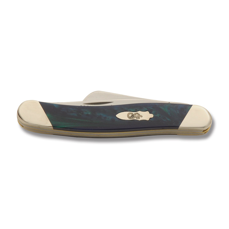 Case Slant Bolster Aquarius Corelon Medium Stockman Folding Knife CAS9318AQ View 2