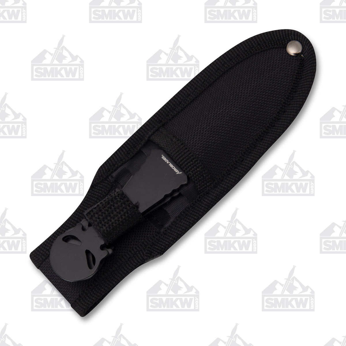 Neptune Trading AeroBlades Fixed Knife 6in Black Skull Head 3pc Throwing Knife Set with Sheath NTAB2BK View 4