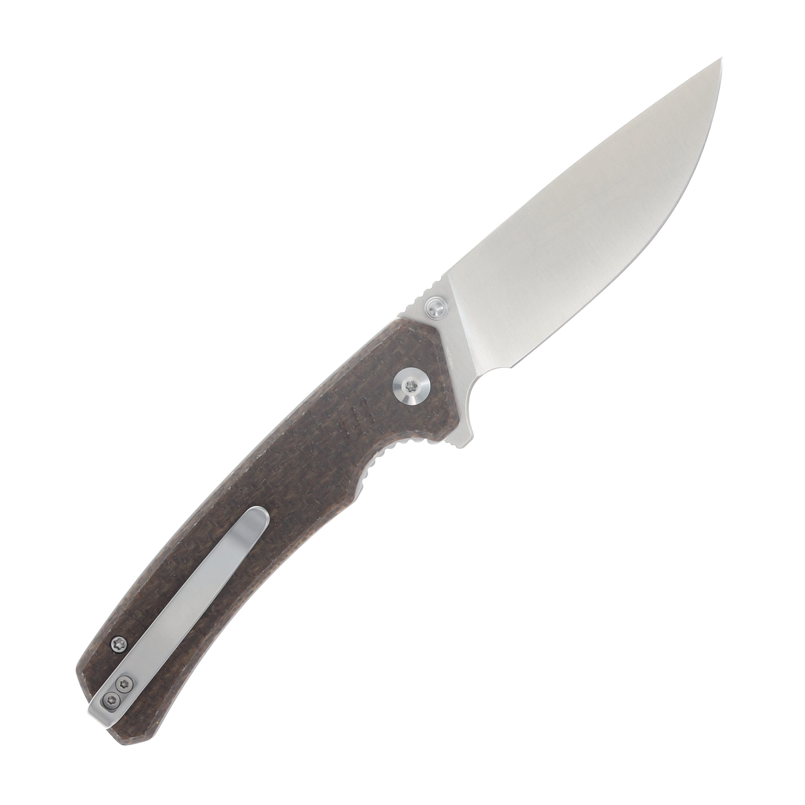 CIVIVI SMKW Exclusive Merit Folder Glow In The Dark Brown Burlap Micarta Handle C24012-4 View 2