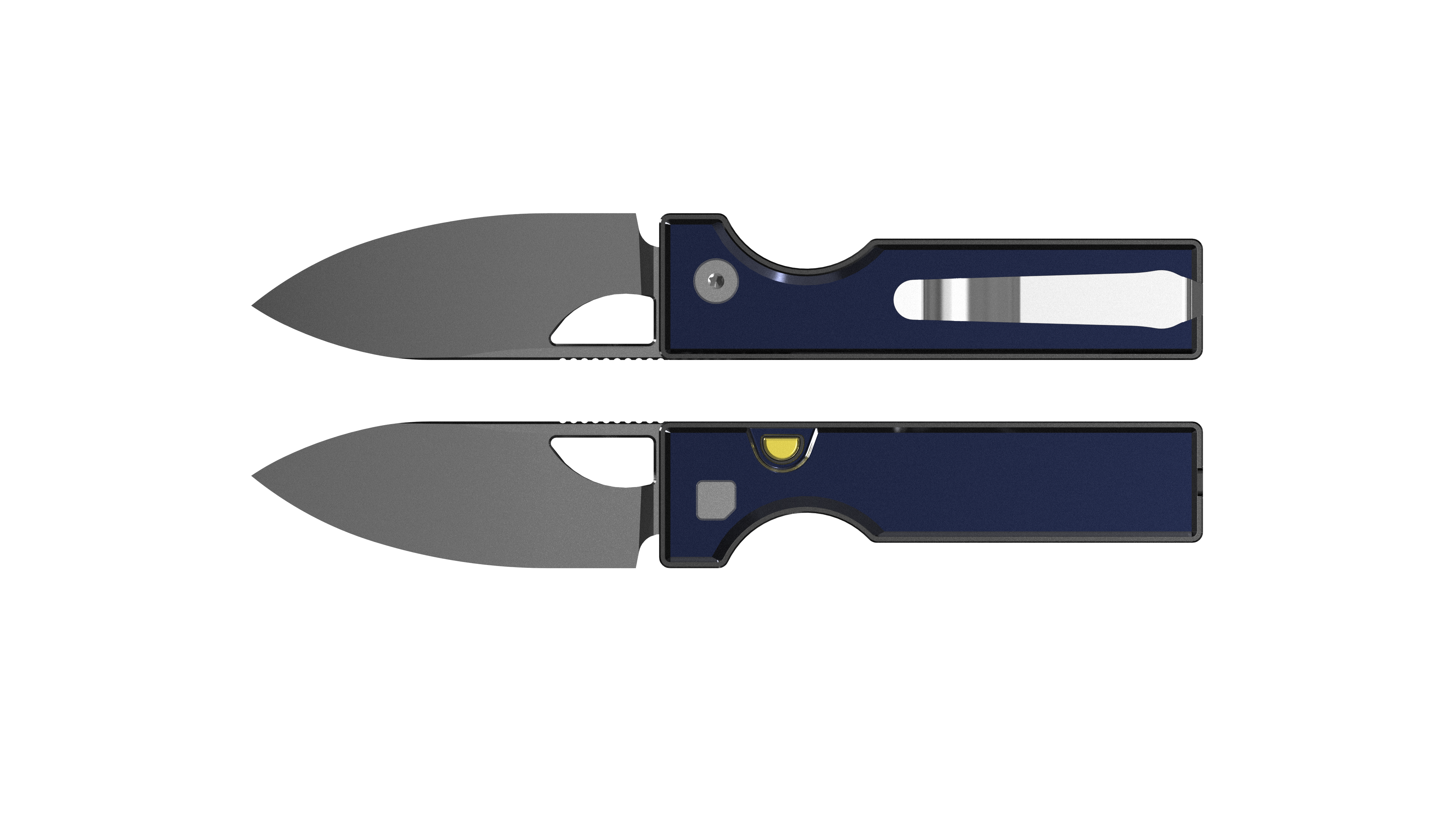 Kizer Little Ringbo Folding Knife Blue Aluminum Handle Gray Stonewashed AEB-L Drop Point Blade V3708A3 View 1