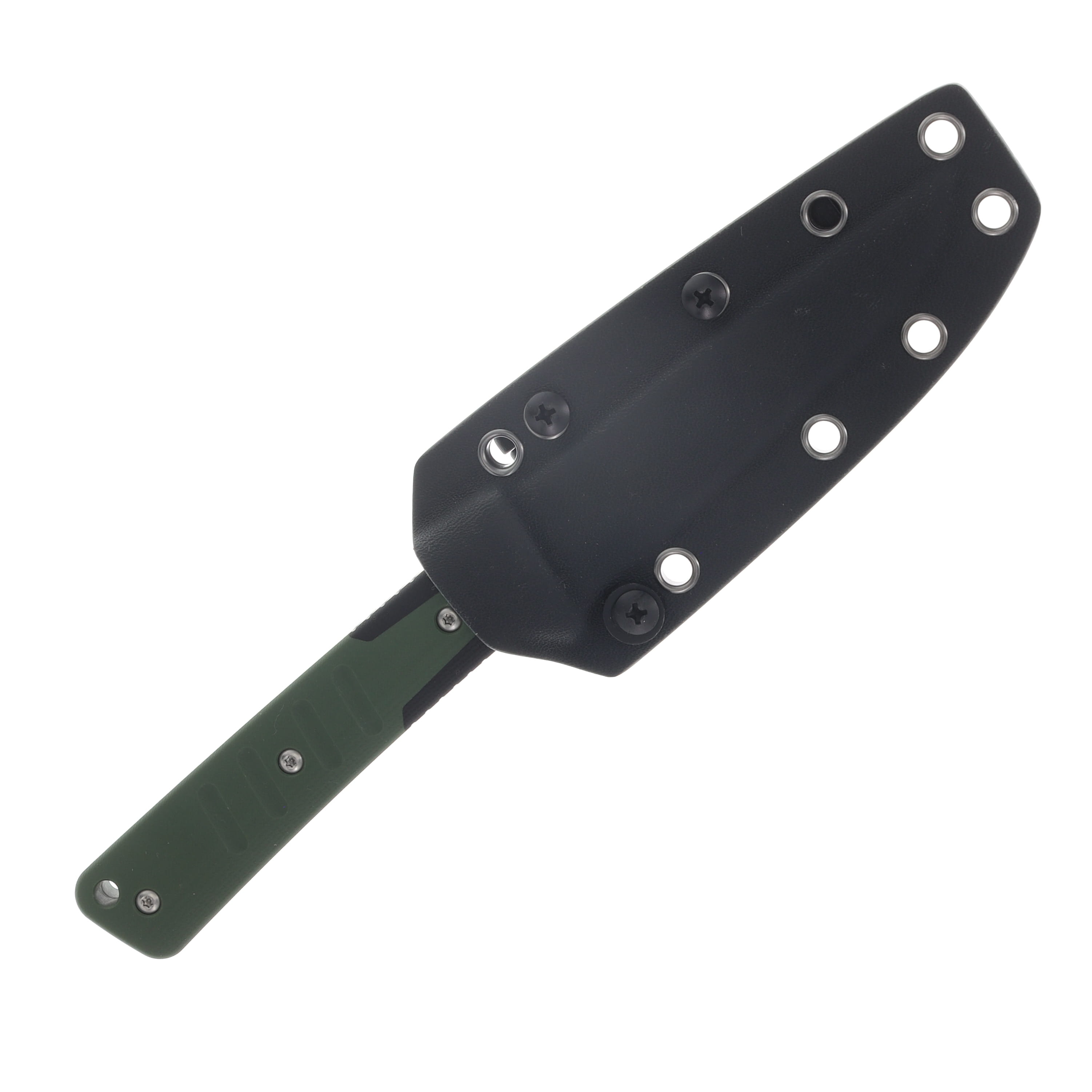 Kizer Area Eight Fixed Knife Green & Black G-10 Handle Satin AEB-L Modified Drop Point Blade 1113A1 View 4