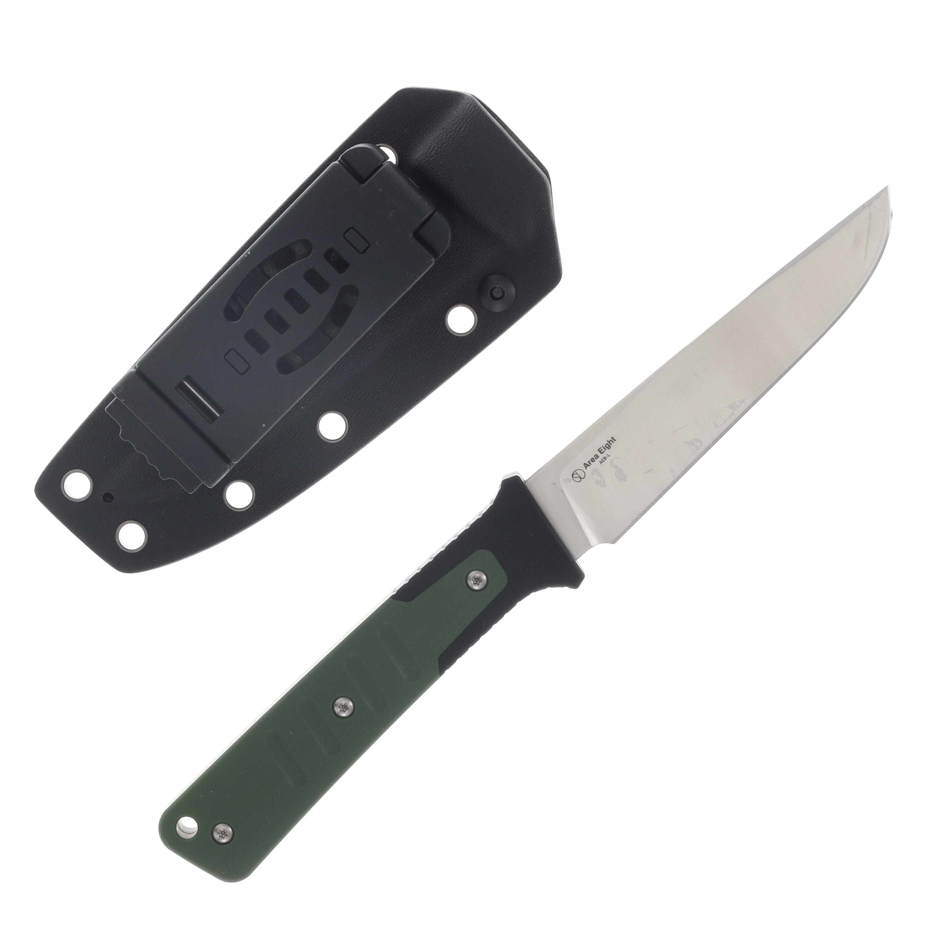 Kizer Area Eight Fixed Knife Green & Black G-10 Handle Satin AEB-L Modified Drop Point Blade 1113A1 View 2