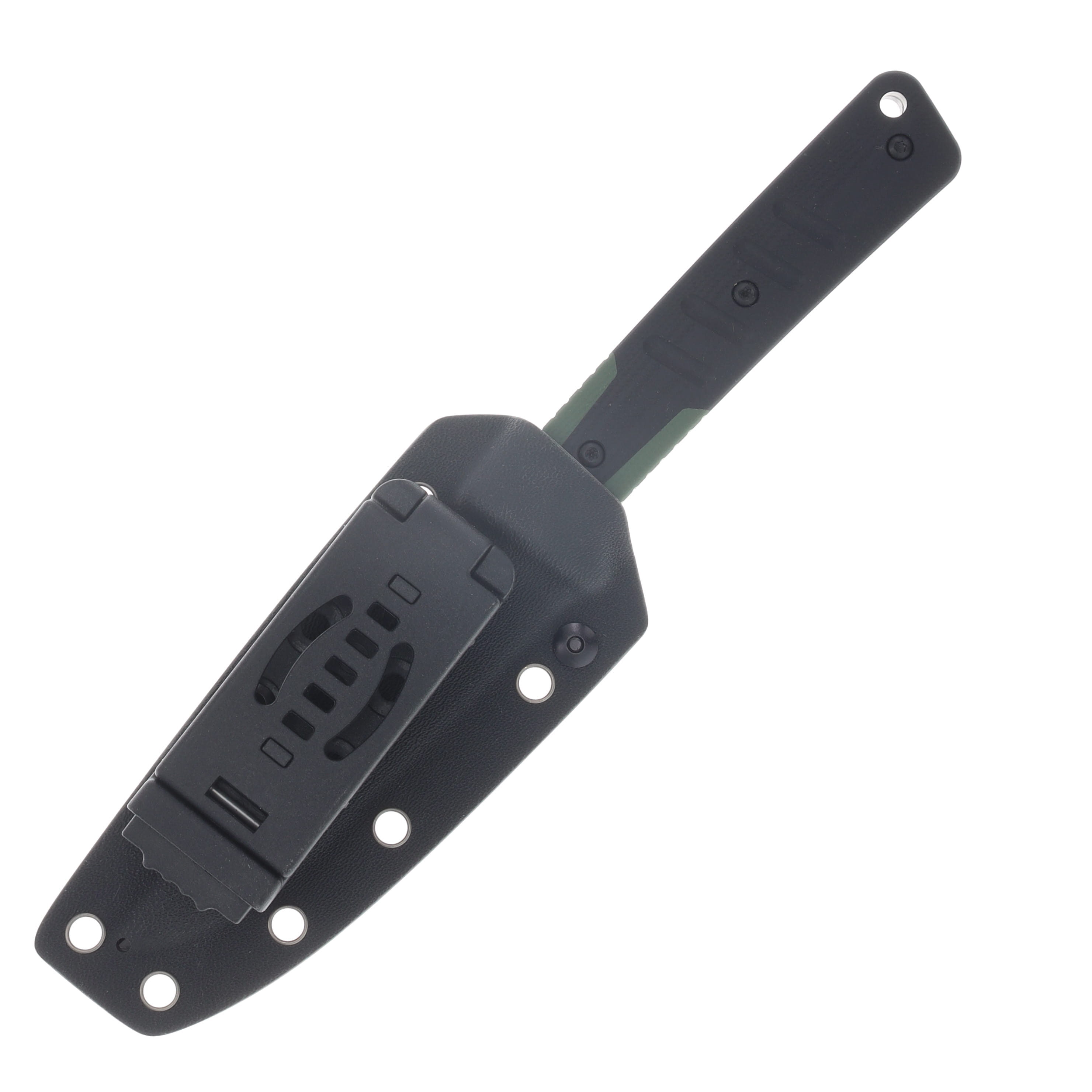 Kizer Area Eight  Fixed Knife Green & Black G-10 Handle Black PVD Coated AEB-L Modified Drop Point Blade 1113A2 View 3