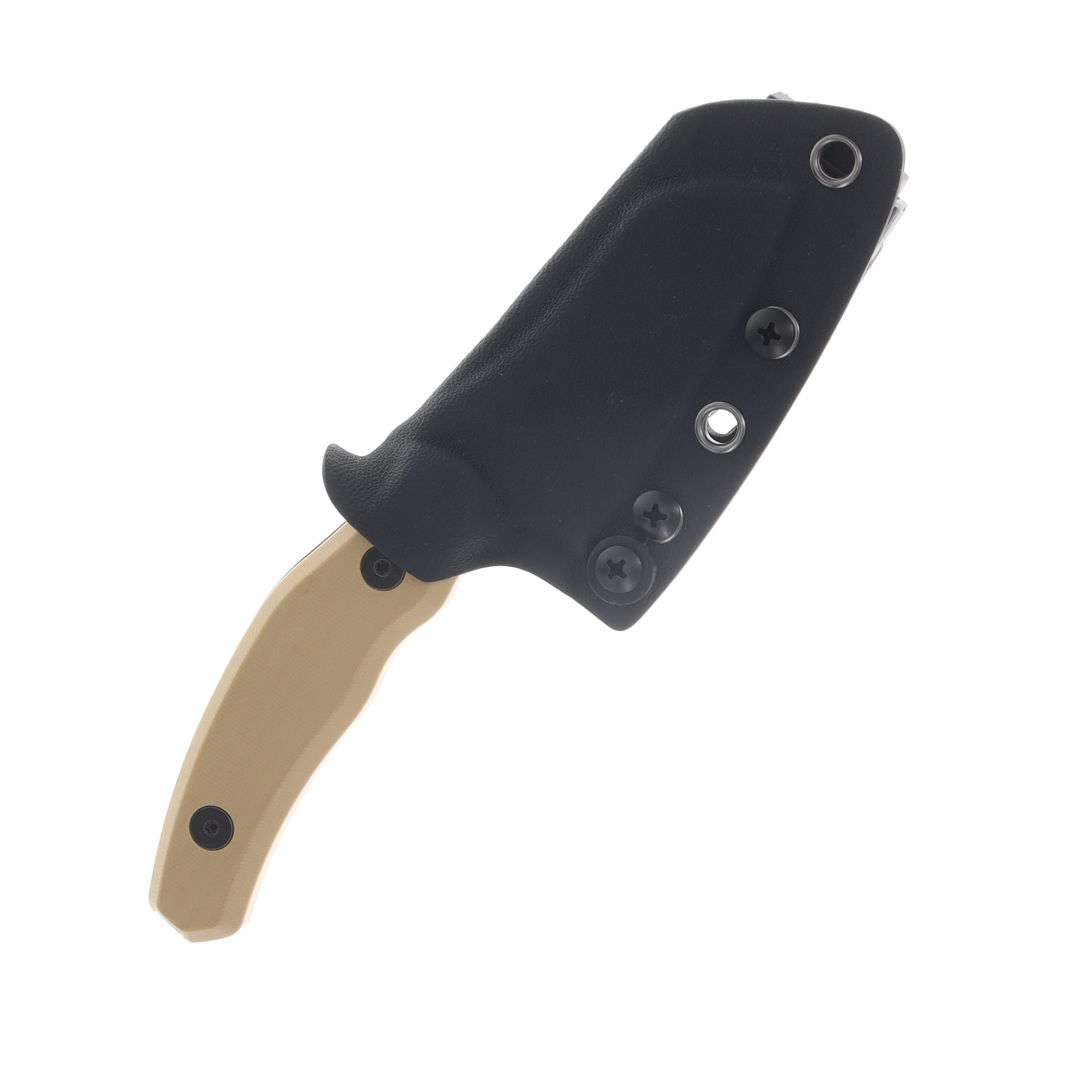 Kizer Bulldog Fixed Brown G-10 Handle Black Stonewashed 14C28N Sheepsfoot Blade 1116A2 View 3