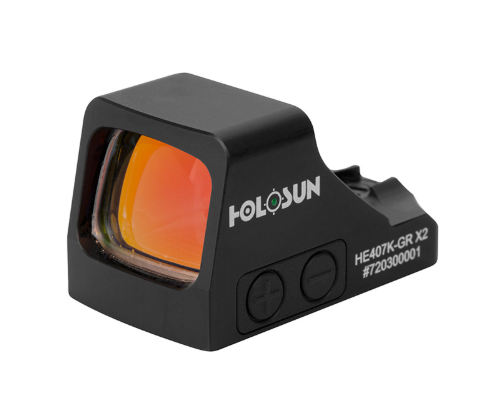 Holosun Green 6MOA Dot, 7075 Aluminum, Open, Shake Awake, Compact Pistol HE407K-GR X2 View 1