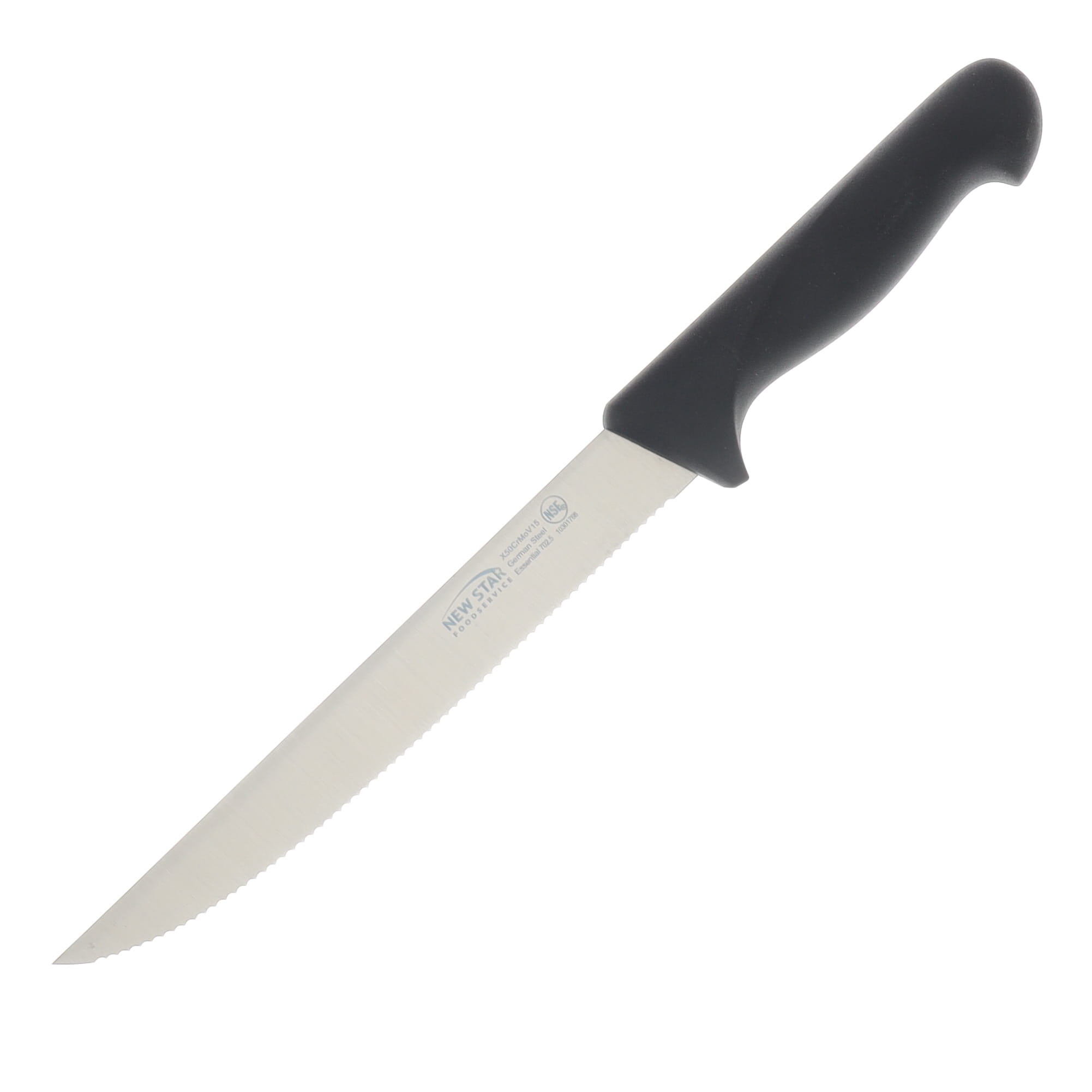 Cangshan Essentials 8in Serrated Slicing  Utility Kitchen Knife Black Handle 10301766 View 1