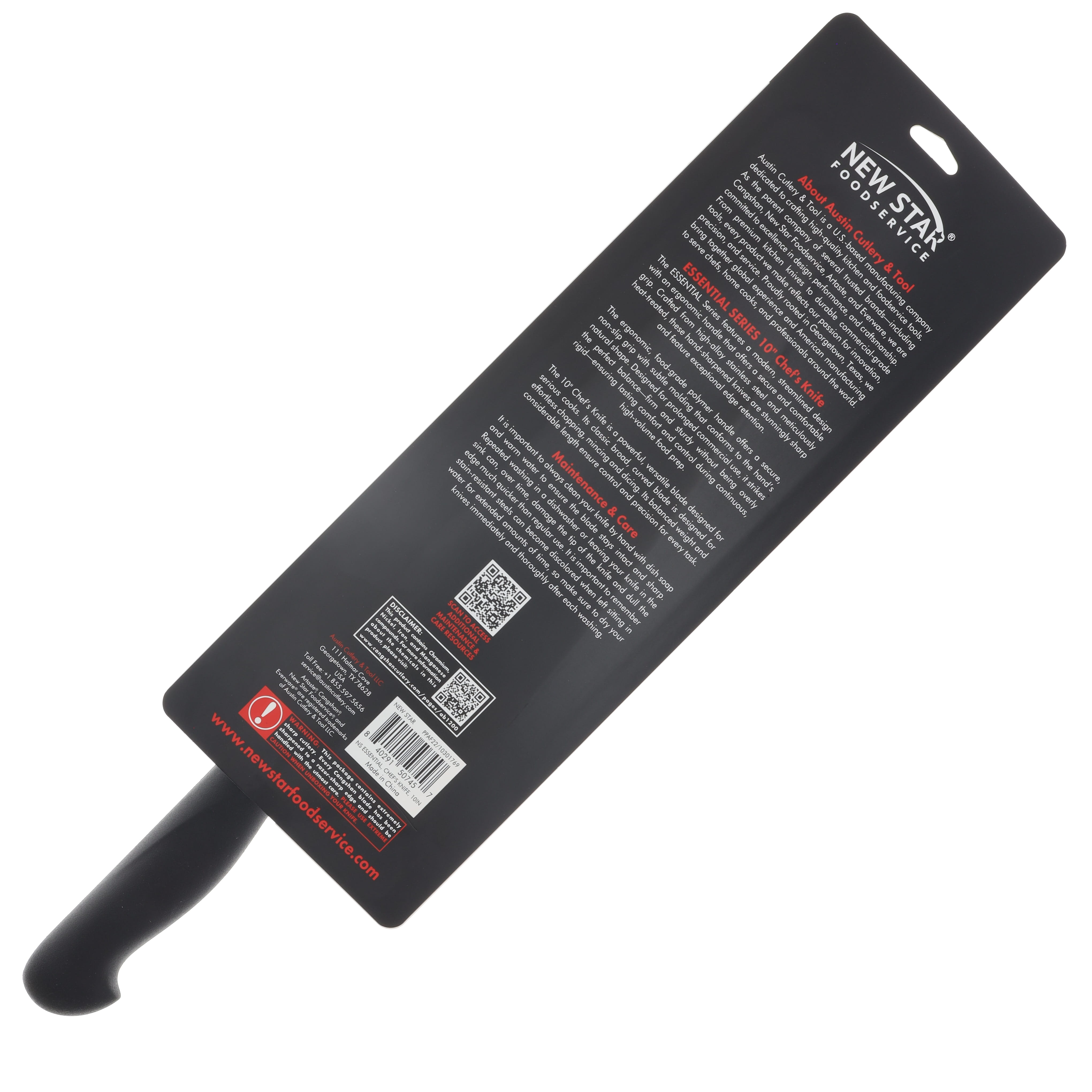 Cangshan Essentials 10in Chef's Kitchen Knife Black Handle 10301769 View 4