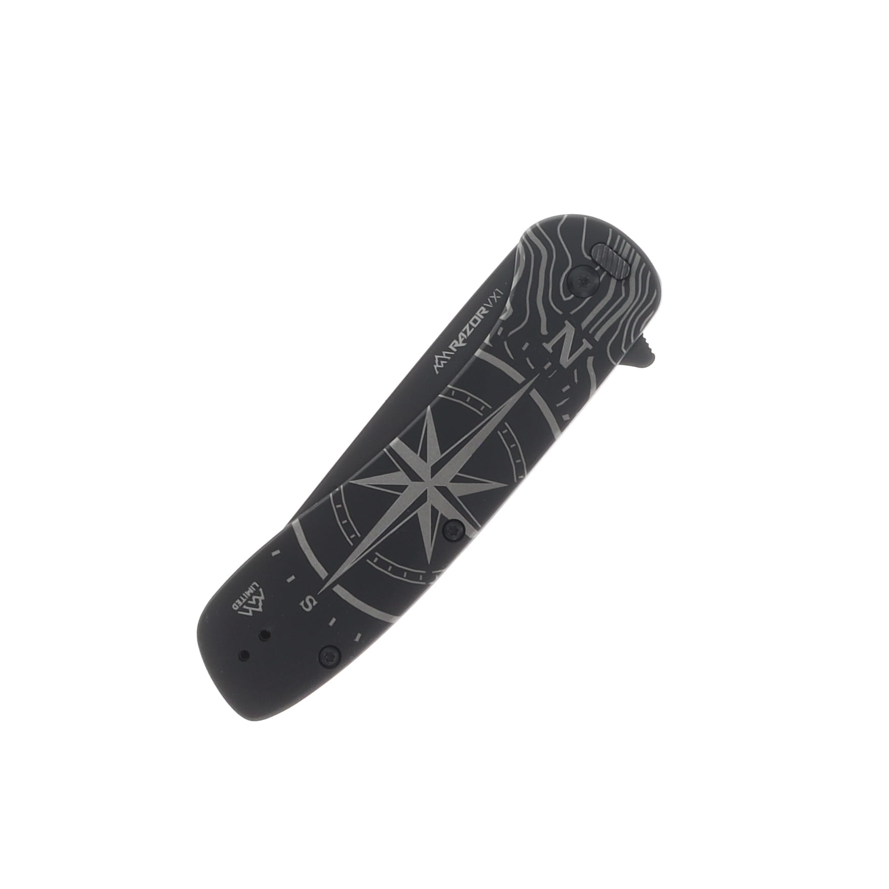 Outdoor Edge Razor VX1 AO Folder Black Anodized Aluminum Handle W/Compass OEVX130E2 View 4