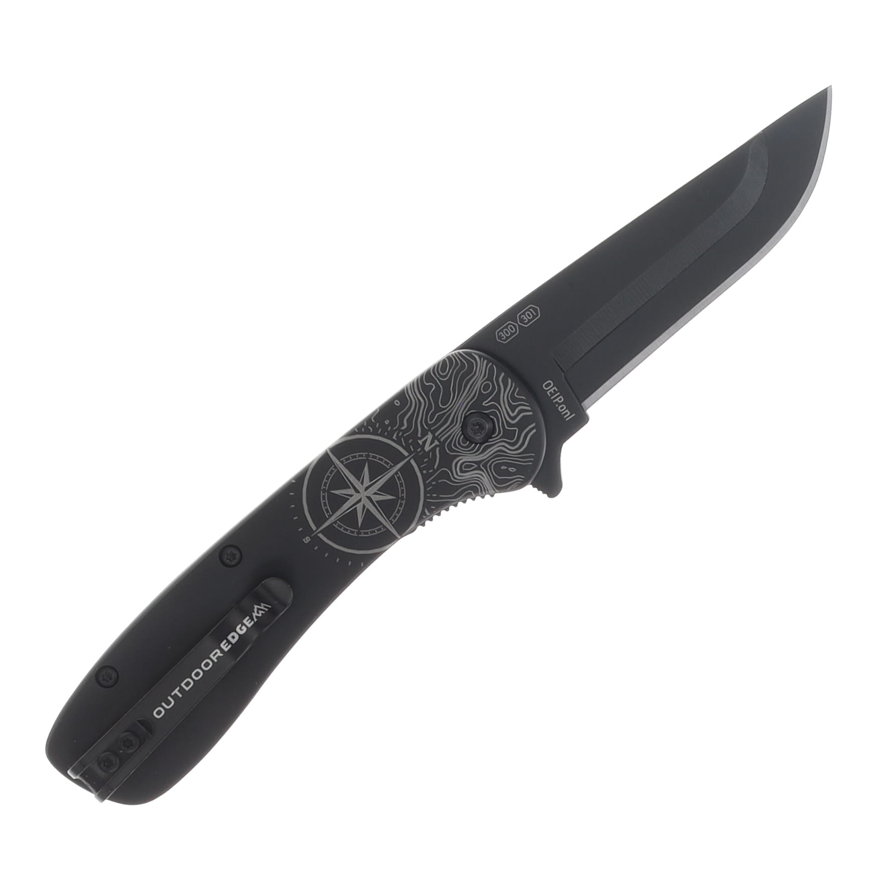 Outdoor Edge Razor VX1 AO Folder Black Anodized Aluminum Handle W/Compass OEVX130E2 View 2
