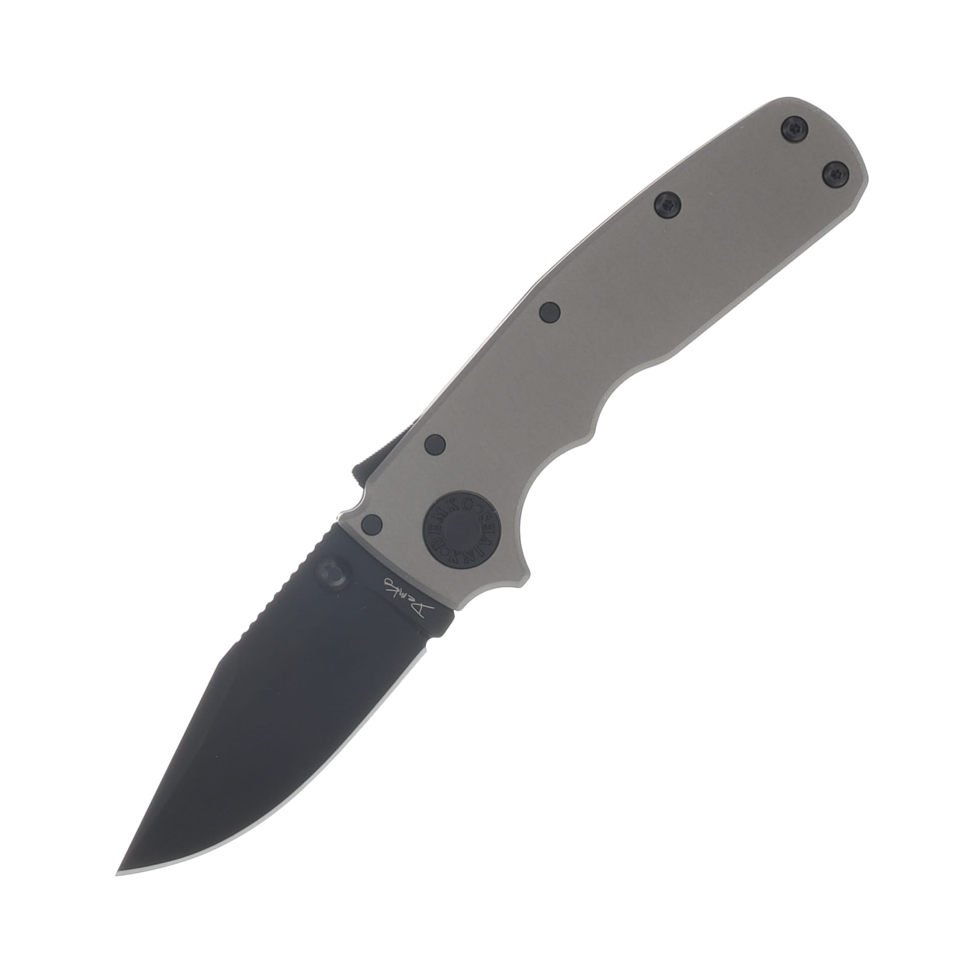 Demko Shark-Cub Stealth Folding Knife DLC 20CV Clip Point/Artillery Gray SC-STEALTH-20CVDLC-ARTILLERY GREY-CP View 1