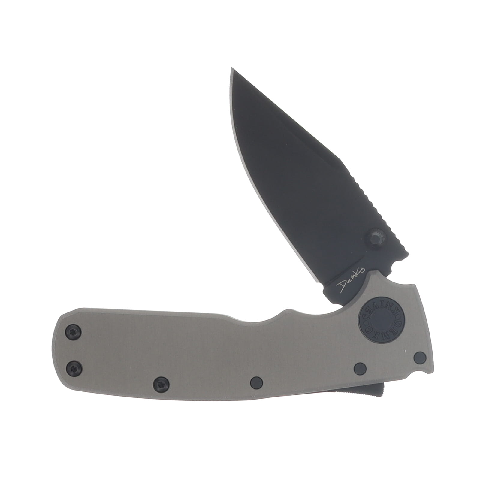 Demko Shark-Cub Stealth Folding Knife DLC 20CV Clip Point/Artillery Gray SC-STEALTH-20CVDLC-ARTILLERY GREY-CP View 3