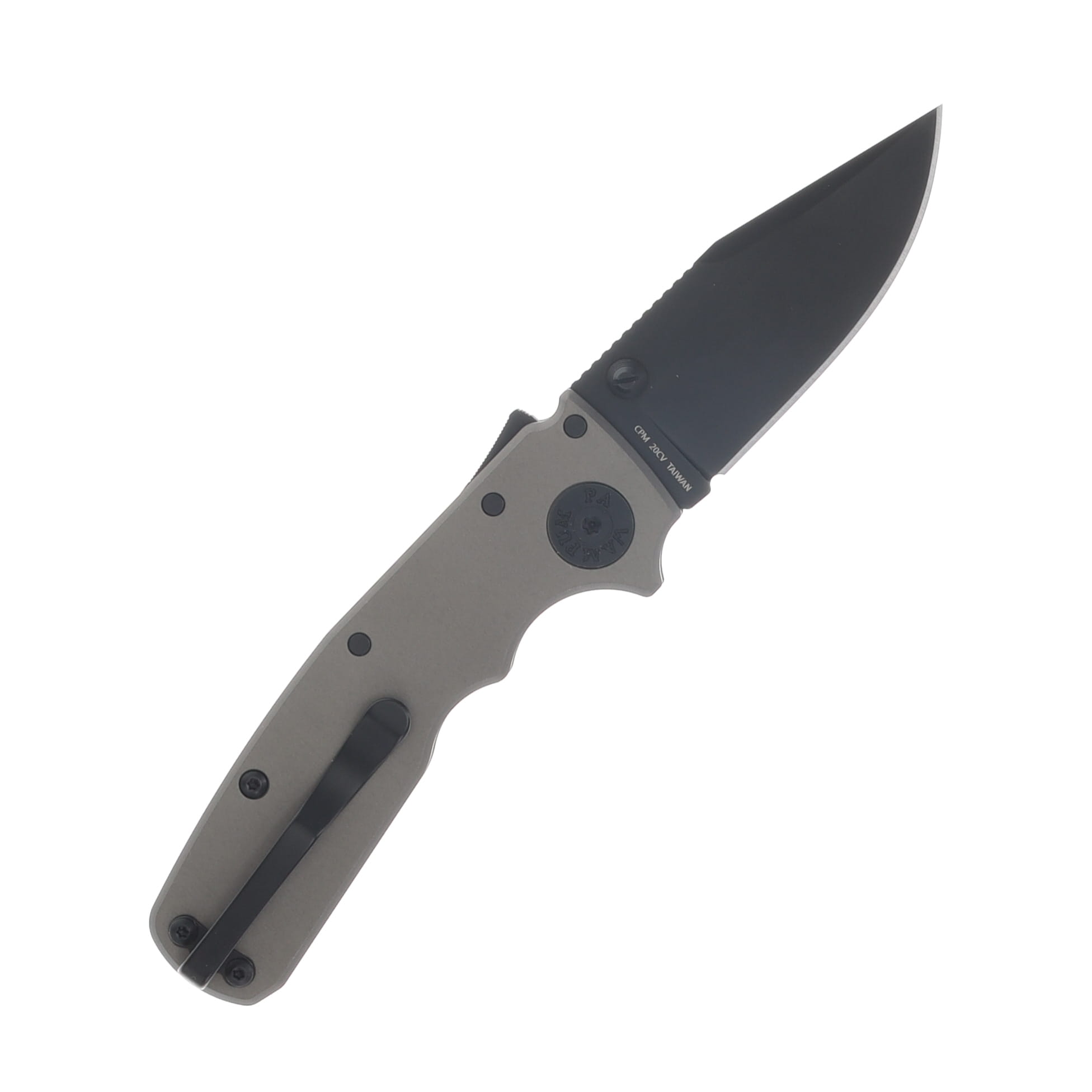 Demko Shark-Cub Stealth Folding Knife DLC 20CV Clip Point/Artillery Gray SC-STEALTH-20CVDLC-ARTILLERY GREY-CP View 2