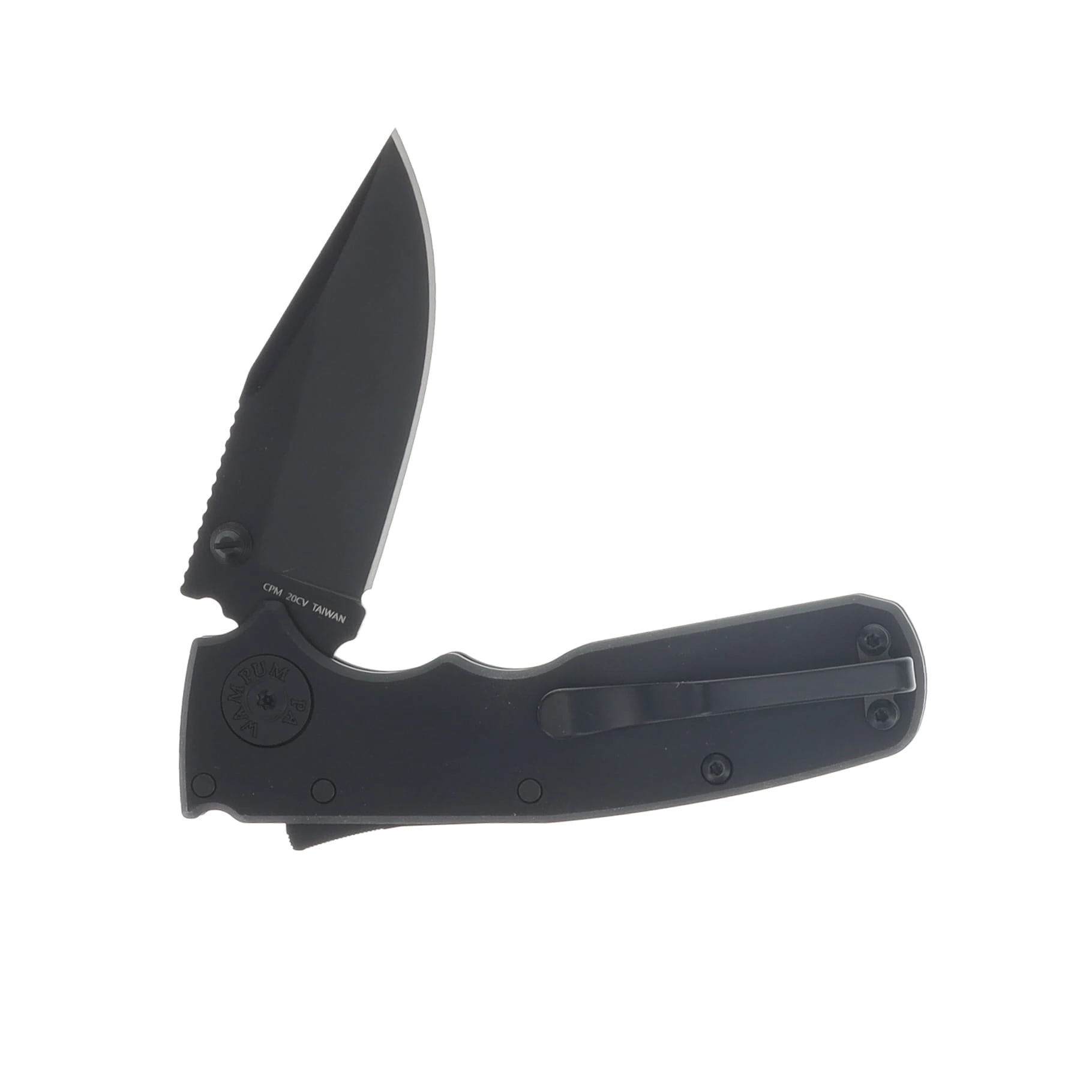 Demko Shark-Cub Stealth Folding Knife DLC 20CV Clip Point/Black SC-STEALTH-20CVDLC-BLACK-CP View 4