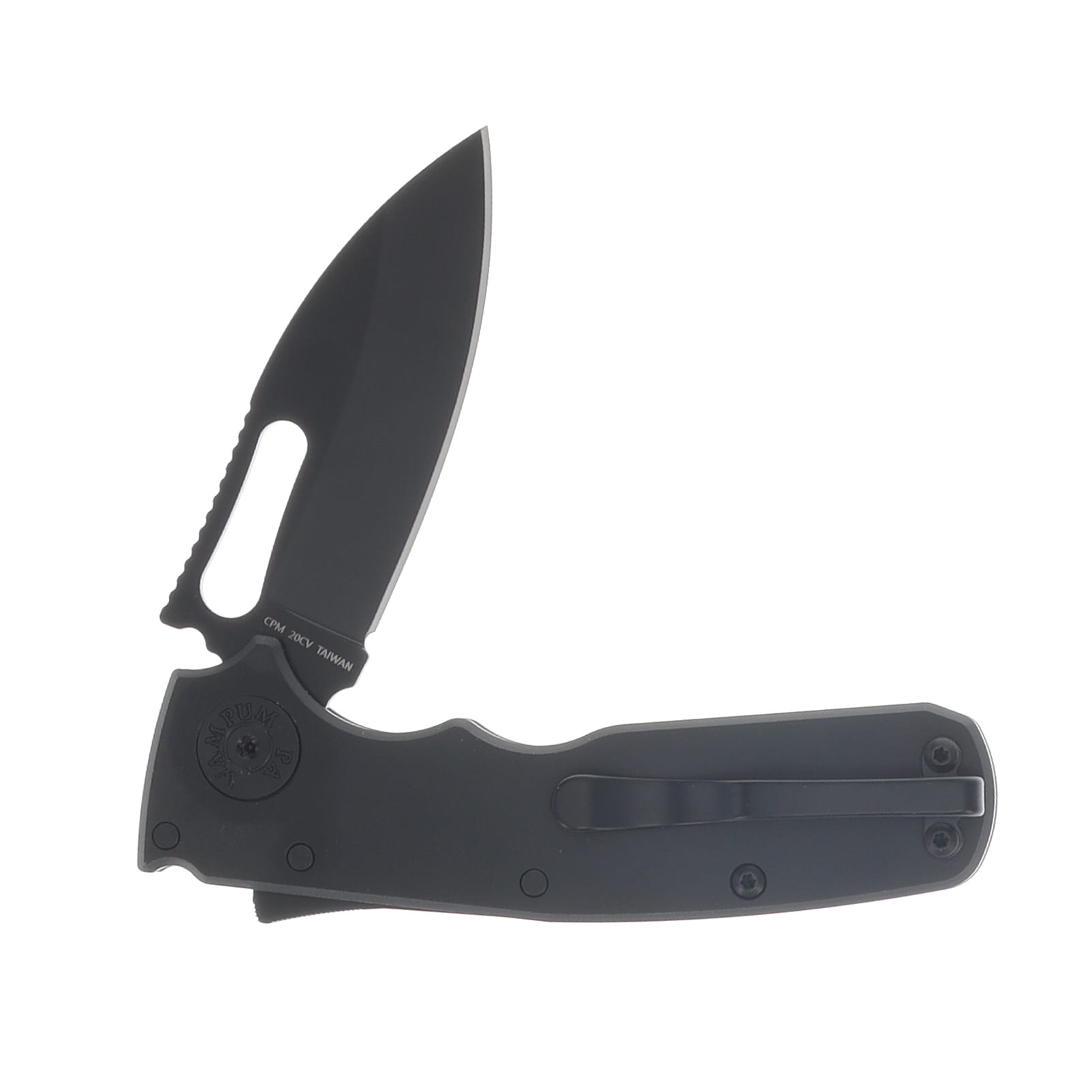 Demko Shark-Cub Stealth Folding Knife DLC 20CV Slicer Shark/Black SC-STEALTH-20CVDLC-BLACK-SS View 3
