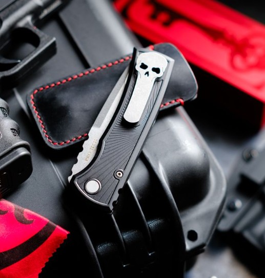 Chaves x Pro-Tech Redencion OTS Auto Black Milled Aluminum Handle SW S35VN Drop Point Blade CK-1A10-1B3F-2D1 View 8