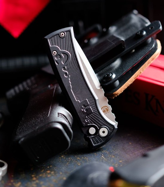 Chaves x Pro-Tech Redencion OTS Auto Black Milled Aluminum Handle SW S35VN Drop Point Blade CK-1A10-1B3F-2D1 View 7