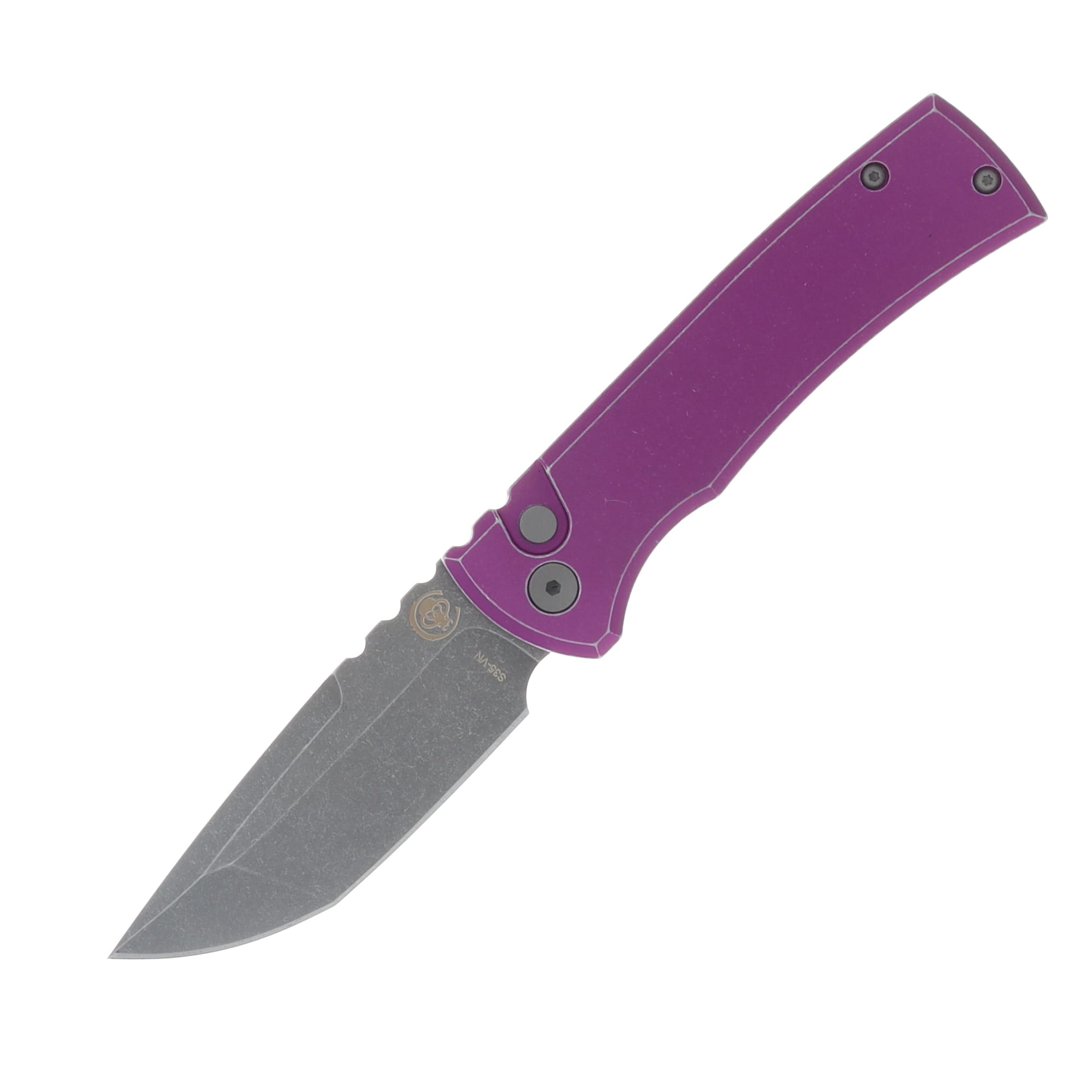 Chaves x Pro-Tech Redencion OTS Auto Battle Worn Purple Aluminum Handle S35VN Blade CK-1A10-2I3F-19D7 View 1