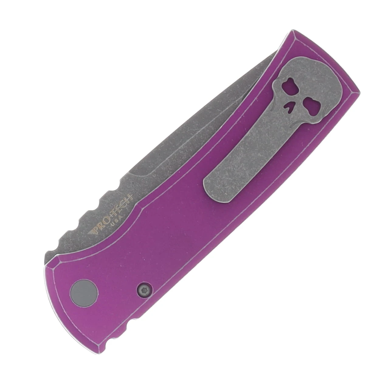 Chaves x Pro-Tech Redencion OTS Auto Battle Worn Purple Aluminum Handle S35VN Blade CK-1A10-2I3F-19D7 View 4