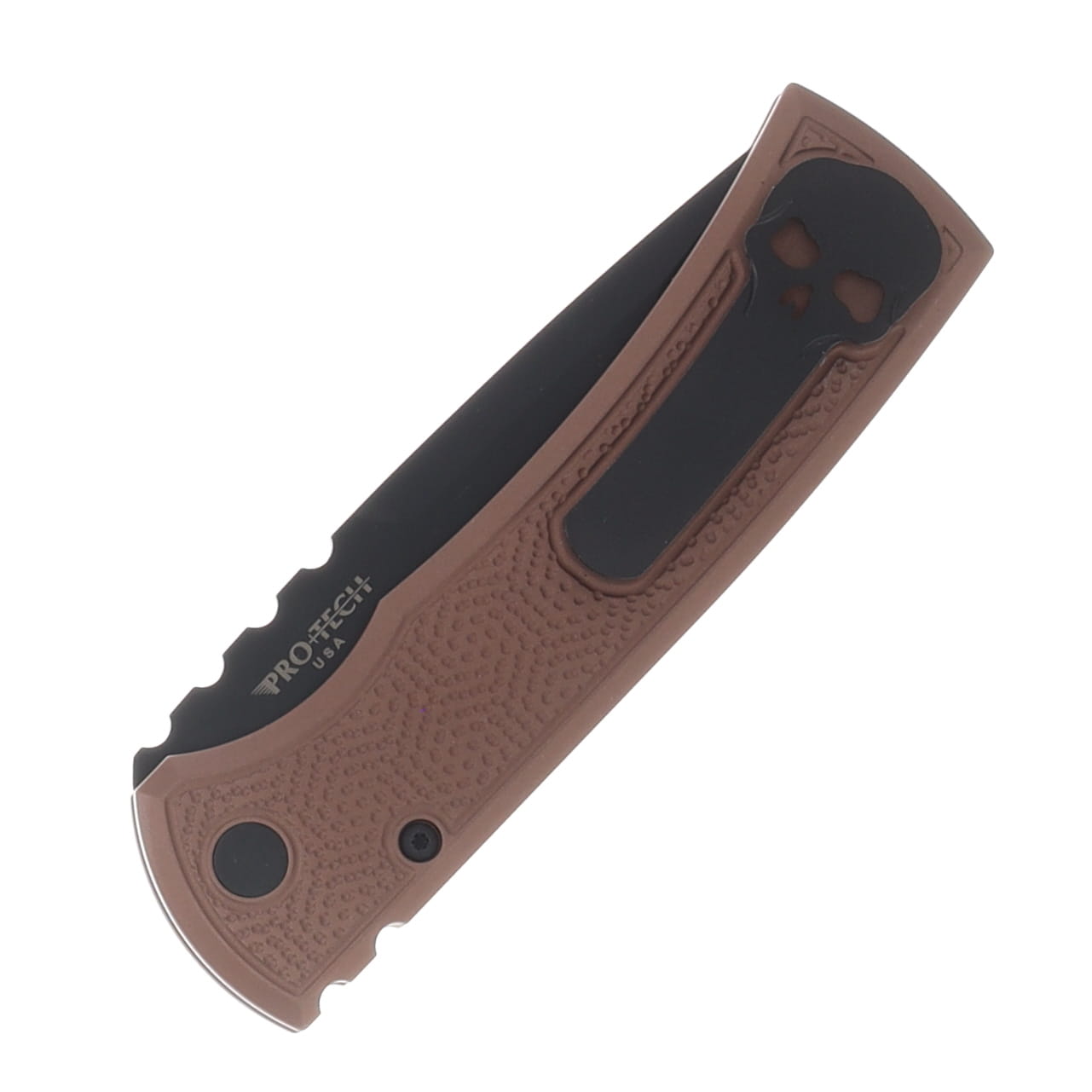 Chaves x Pro-Tech Redencion OTS Auto Double Spiral Stipple Milled Aluminum Handle DLC S35VN Blade MOP Push Button CK-1A10-2G3F-2D21 View 3