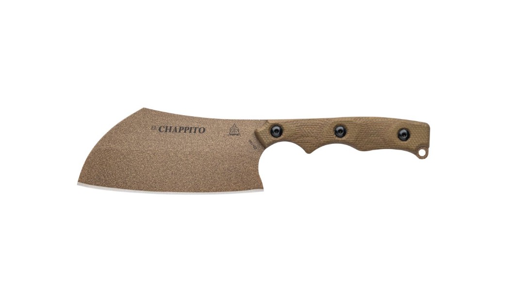 TOPS El Chappito Fixed Knife Green Canvas Micarta Handle 1095 High Carbon Steel Sheepsfoot Blade TPECPTO-01 View 1