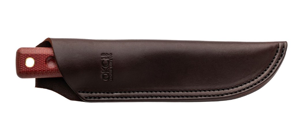 TOPS Ontario XL Hunter Fixed Blade Red Canvas Micarta Handle