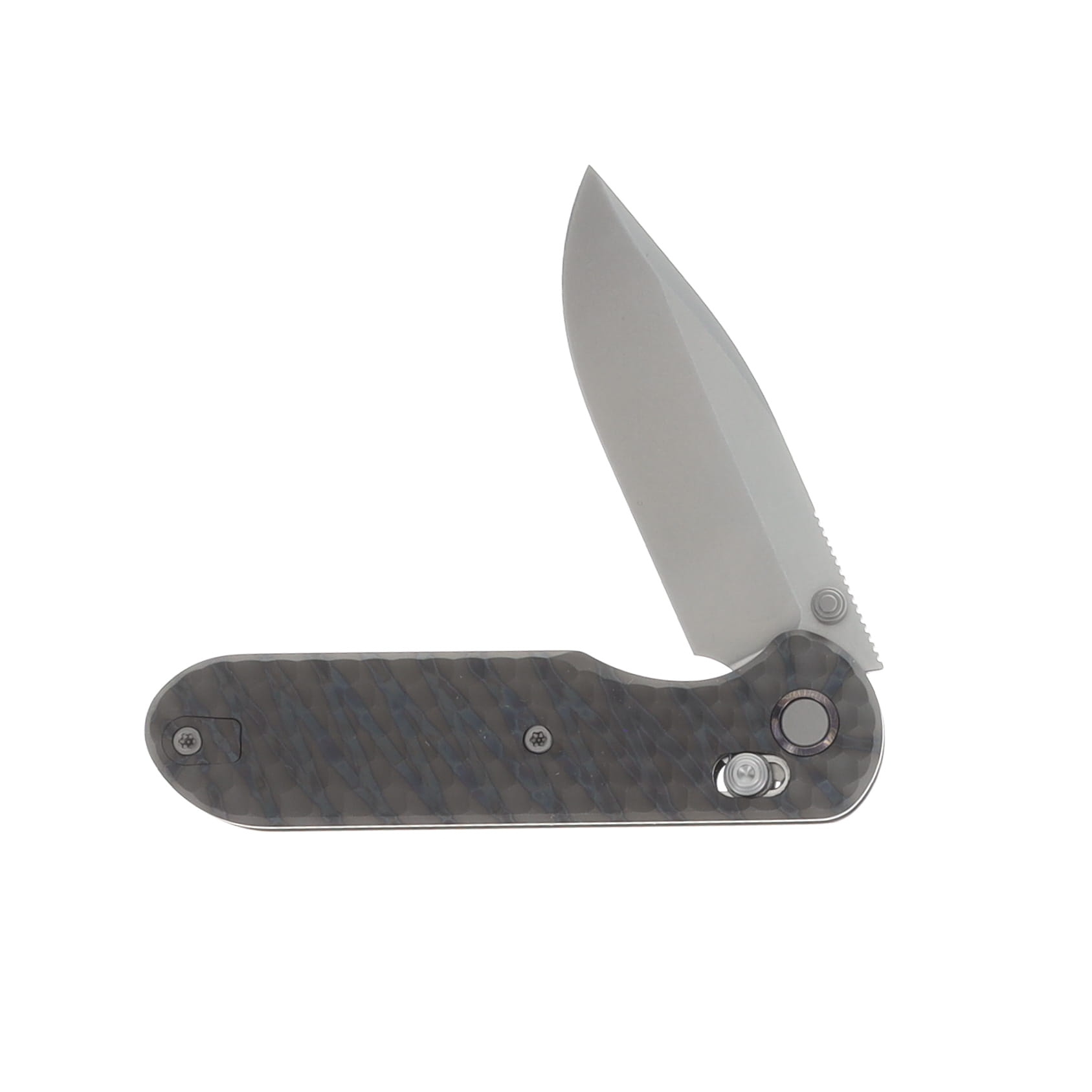 GEO Knife Ethereal Cutter Flamed Tiger Stripe 3in Plain Stonewash Drop Point GEO2402J View 3