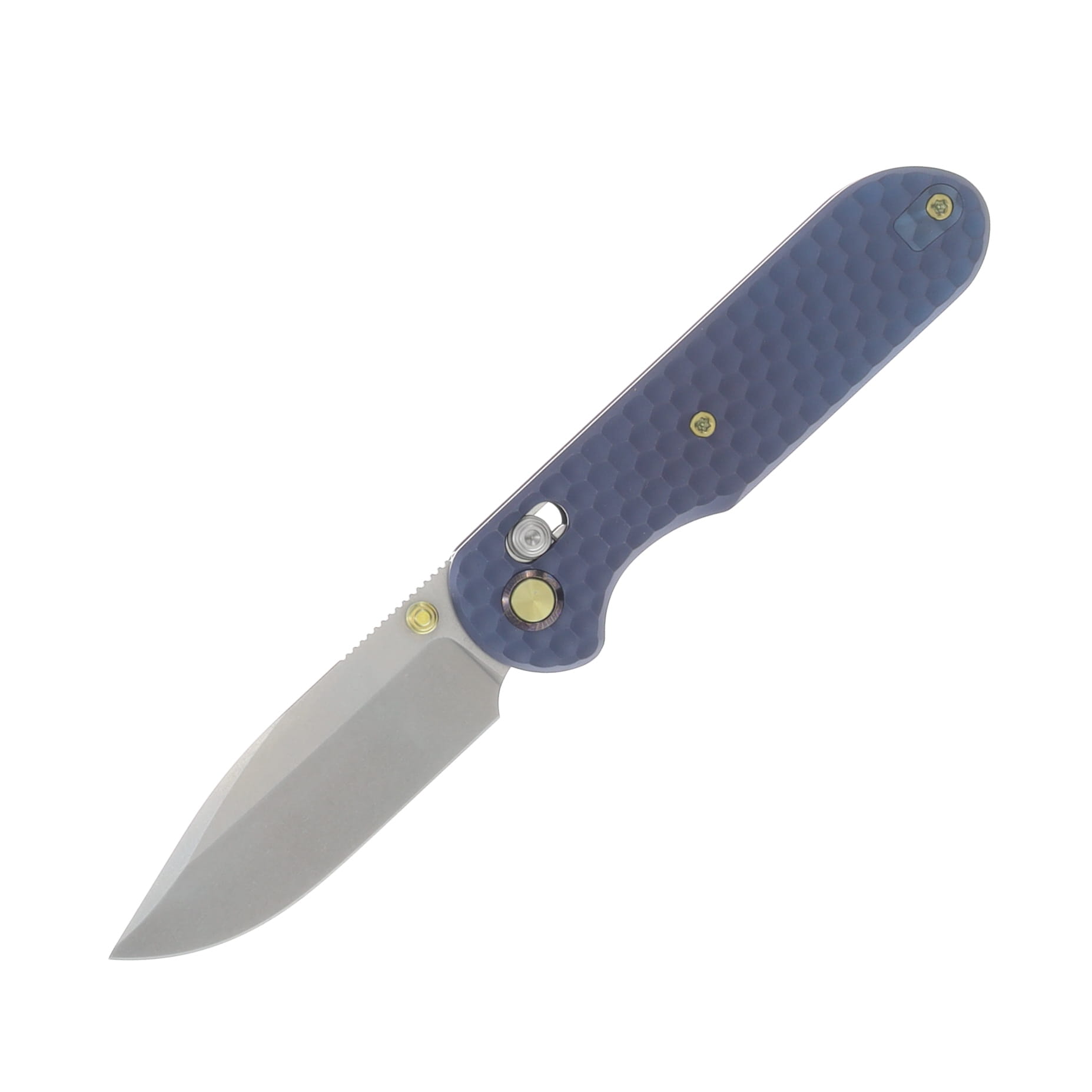 GEO Knife Ethereal Cutter Blue Stonewash 3in Plain Stonewash Drop Point GEO2402M View 1