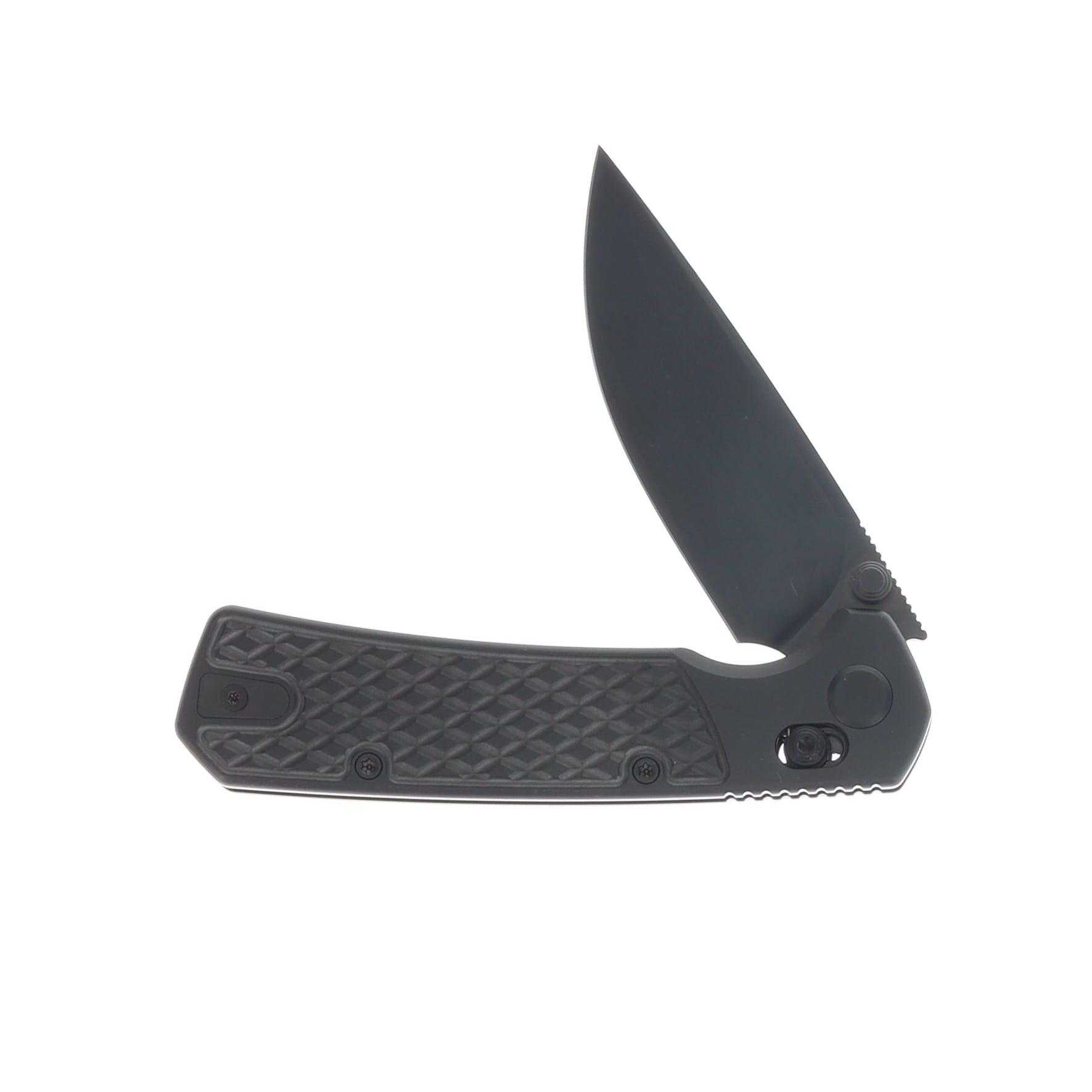 GEO Knife Blaze Folding Knife 3.3in Plain Black PVD Straight Back GEO2502B View 3