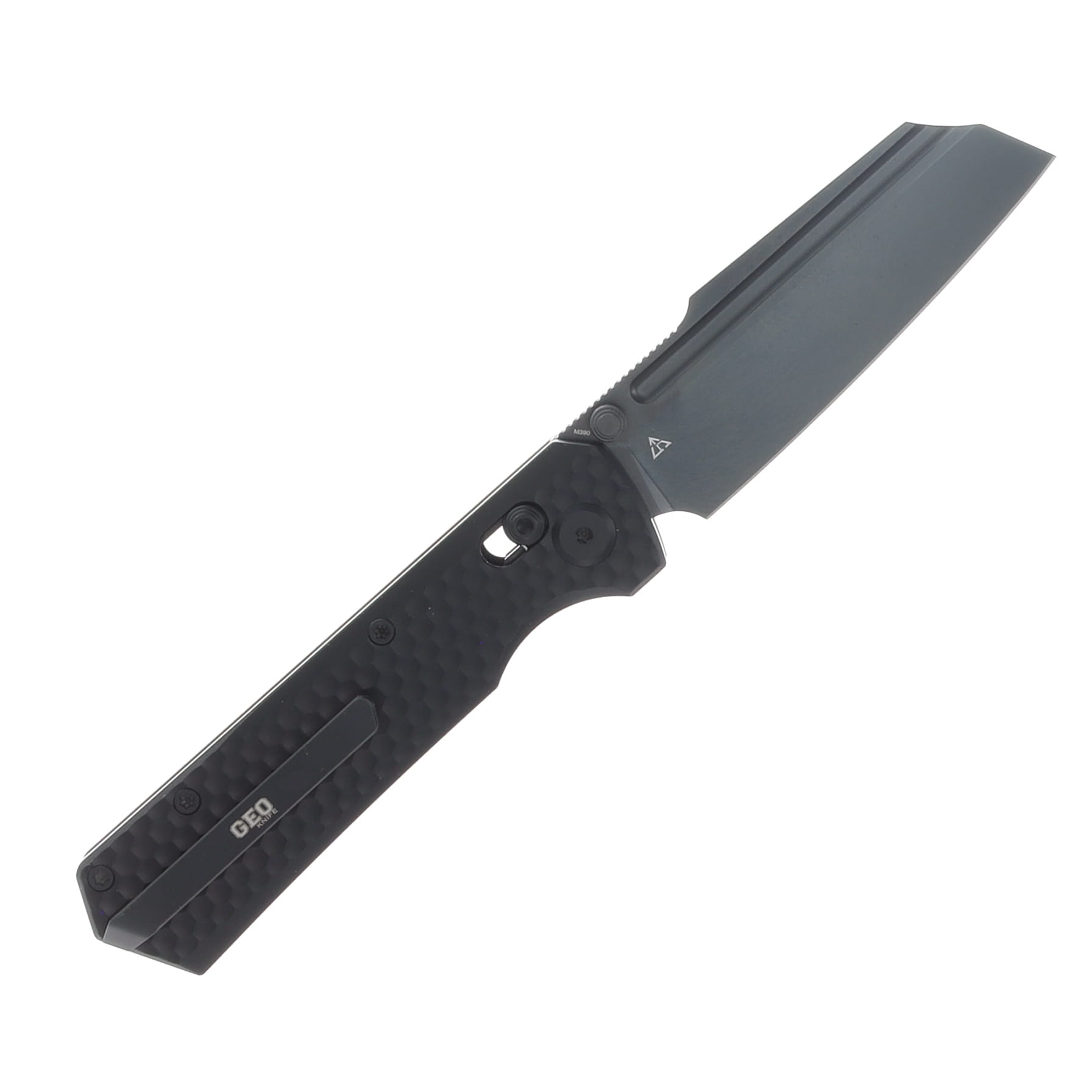 GEO Knife Noxiz Folding Knife 3.1in Plain Black DLC Sheepsfoot GEO2506C View 2