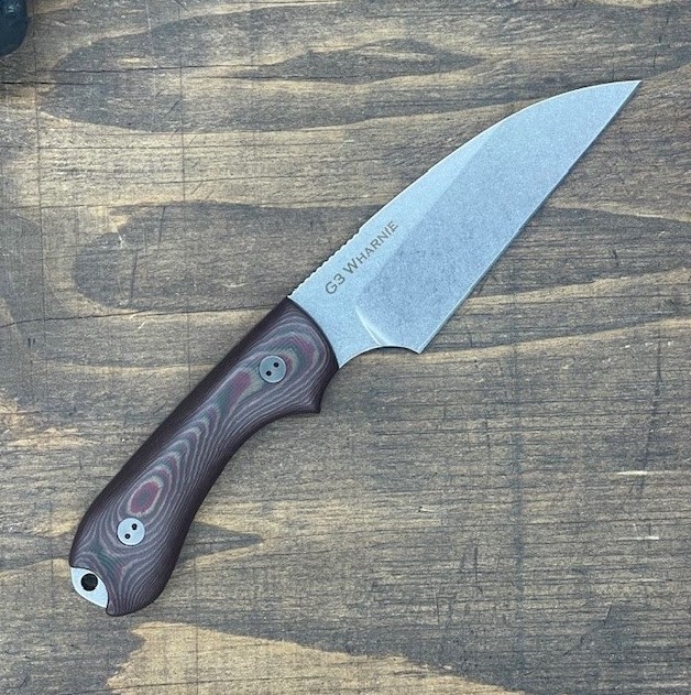 Bradford 3D G3 Wharnie Fixed Blade Knife Stonewash MagnaCut/Chocolate Richlite BRAD3511 View 1