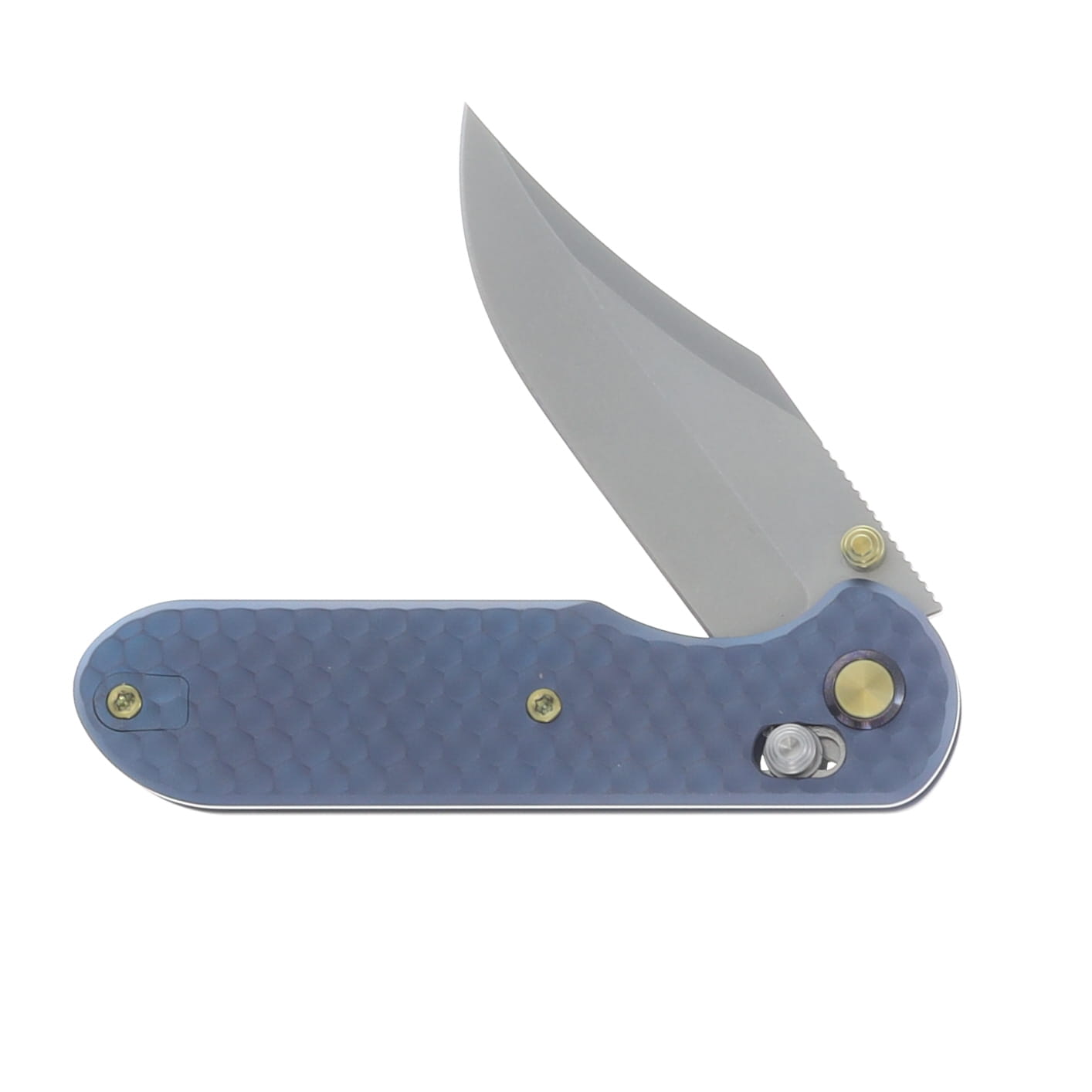 GEO Knife Ethereal Cutter Blue Stonewash 3in Plain Stonewash Clip Point GEO2401M View 3