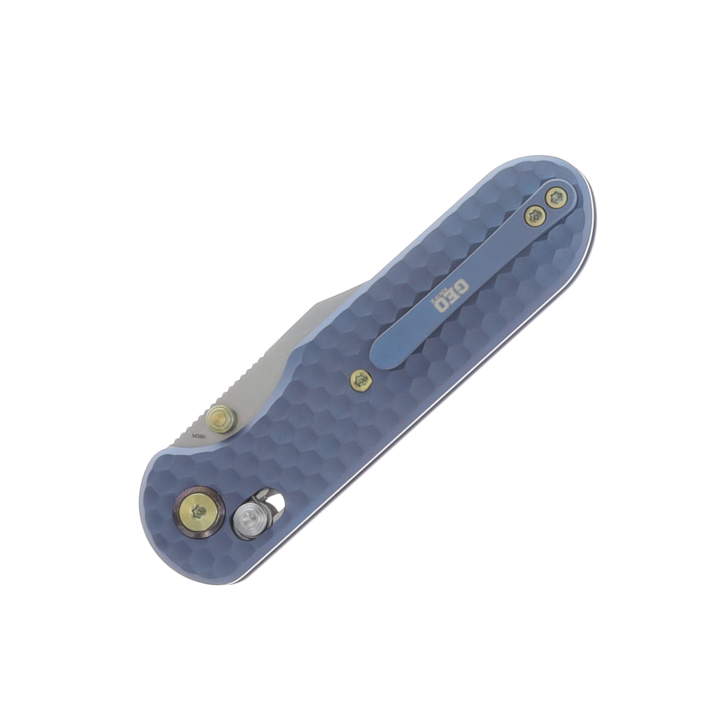 GEO Knife Ethereal Cutter Blue Stonewash 3in Plain Stonewash Clip Point GEO2401M View 5