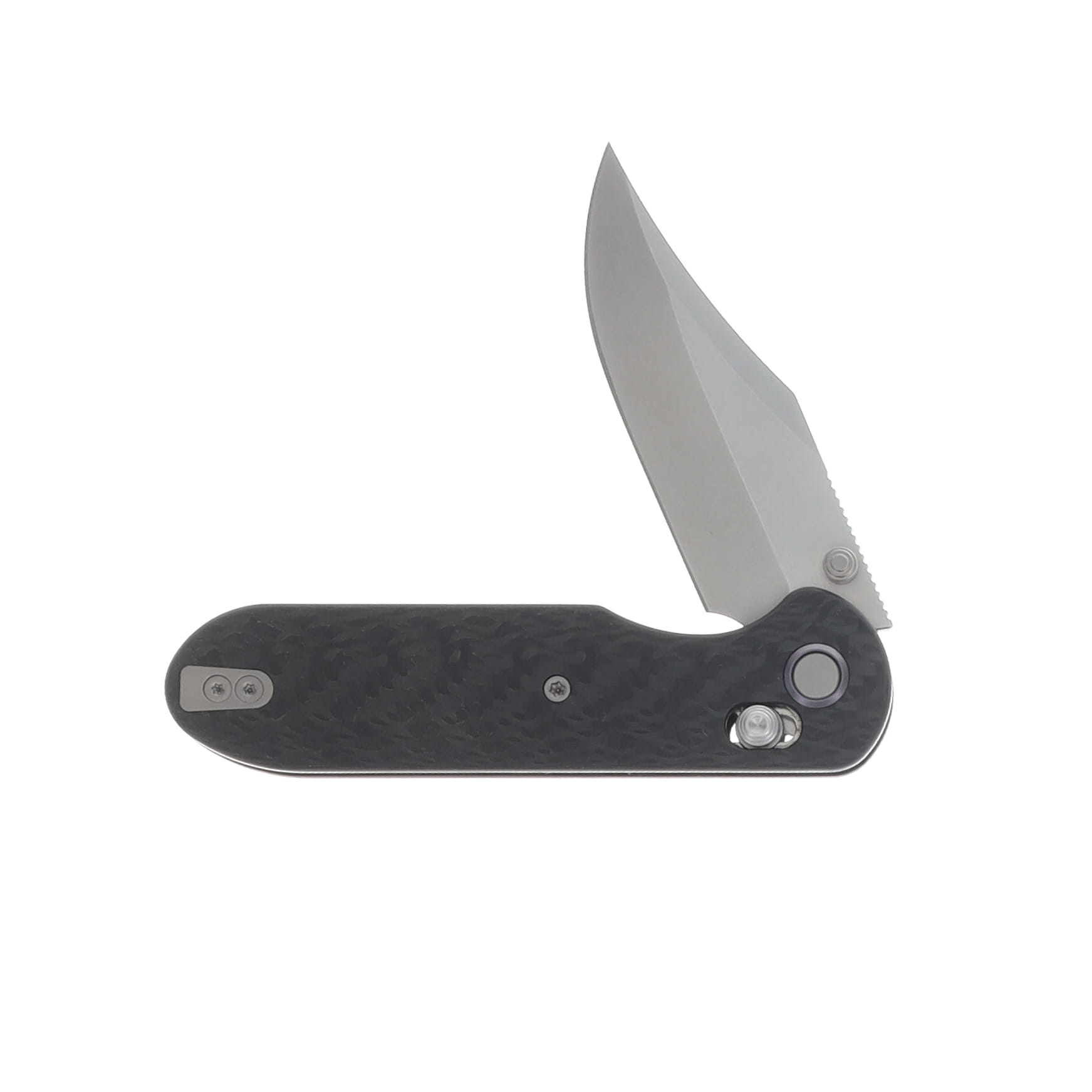 GEO Knife Ethereal Cutter Carbon Fiber 3in Plain Stonewash Clip Point GEO2401K View 3