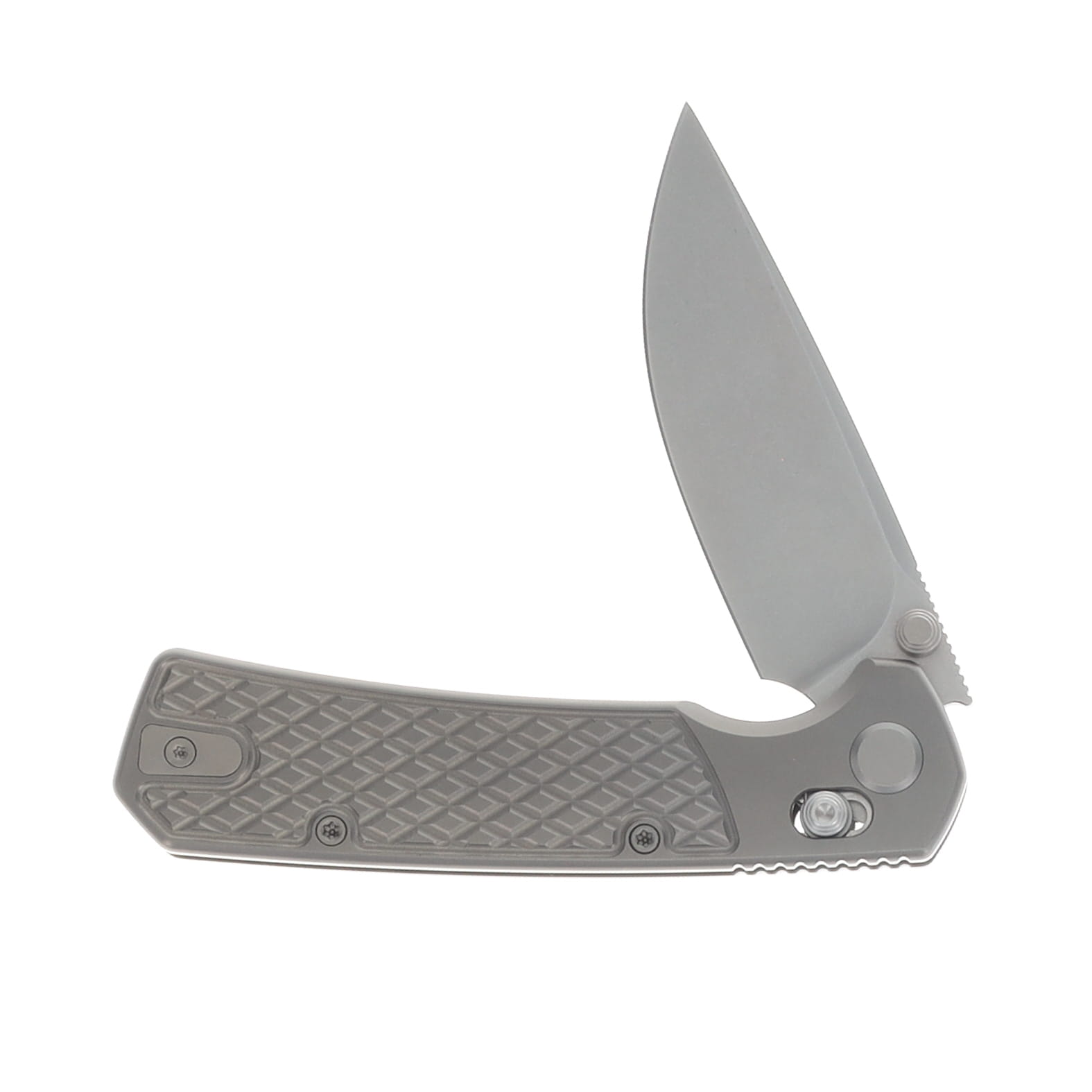GEO Knife Blaze Stonewash M390 Blade Stonewash Titanium Handle Axis lock GEO2502A View 3