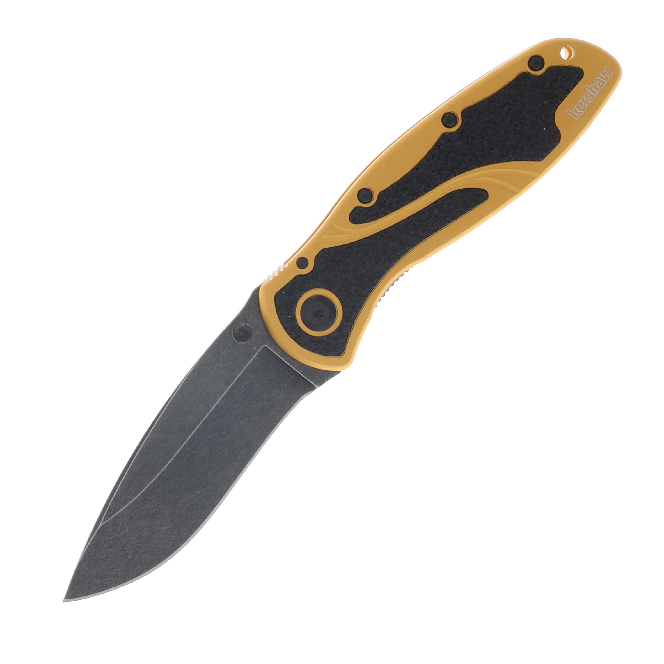 Kershaw Blur Gold Handle Blackwash Blade KS1670GLDBW - Smoky