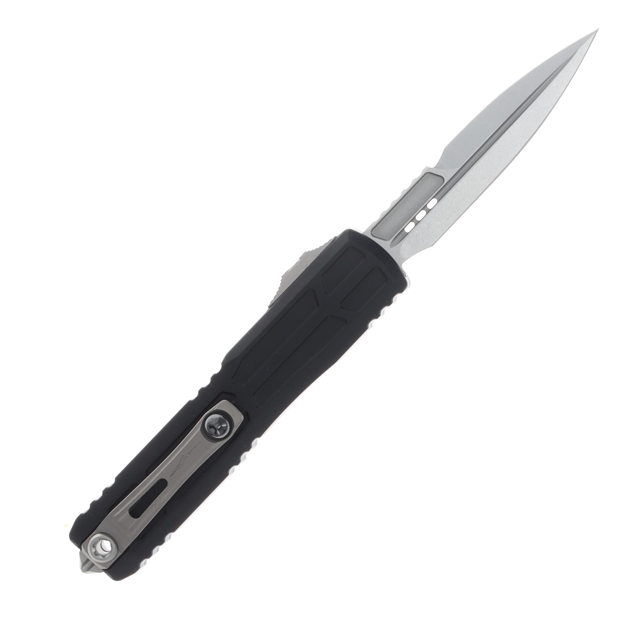 Microtech Ultratech OTF Automatic Knife Signature Series ZBP Stonewash Dagger/Black AUMT1120EX10S View 2