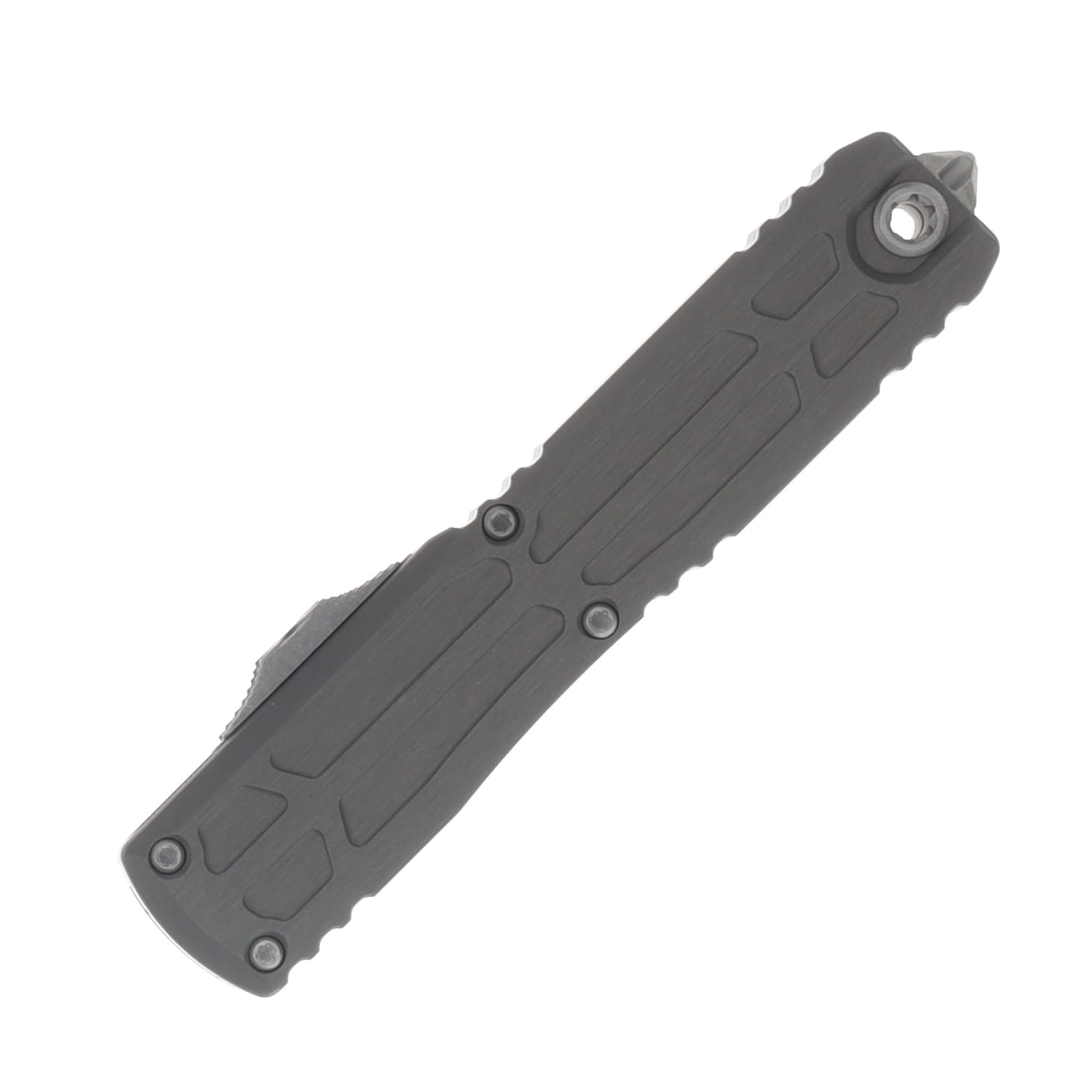 Microtech Ultratech EX-ZBP Signature Series OTF Automatic Apocalyptic Serrated Bayonet/Black AUMT1120EX12APNCS View 4