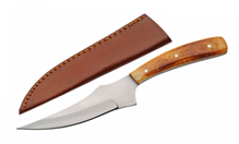 Burned Bone Trailing Point Skinning Fixed Knife 4.25in Stainless Steel Blade W/Sheath 203547BB View 1
