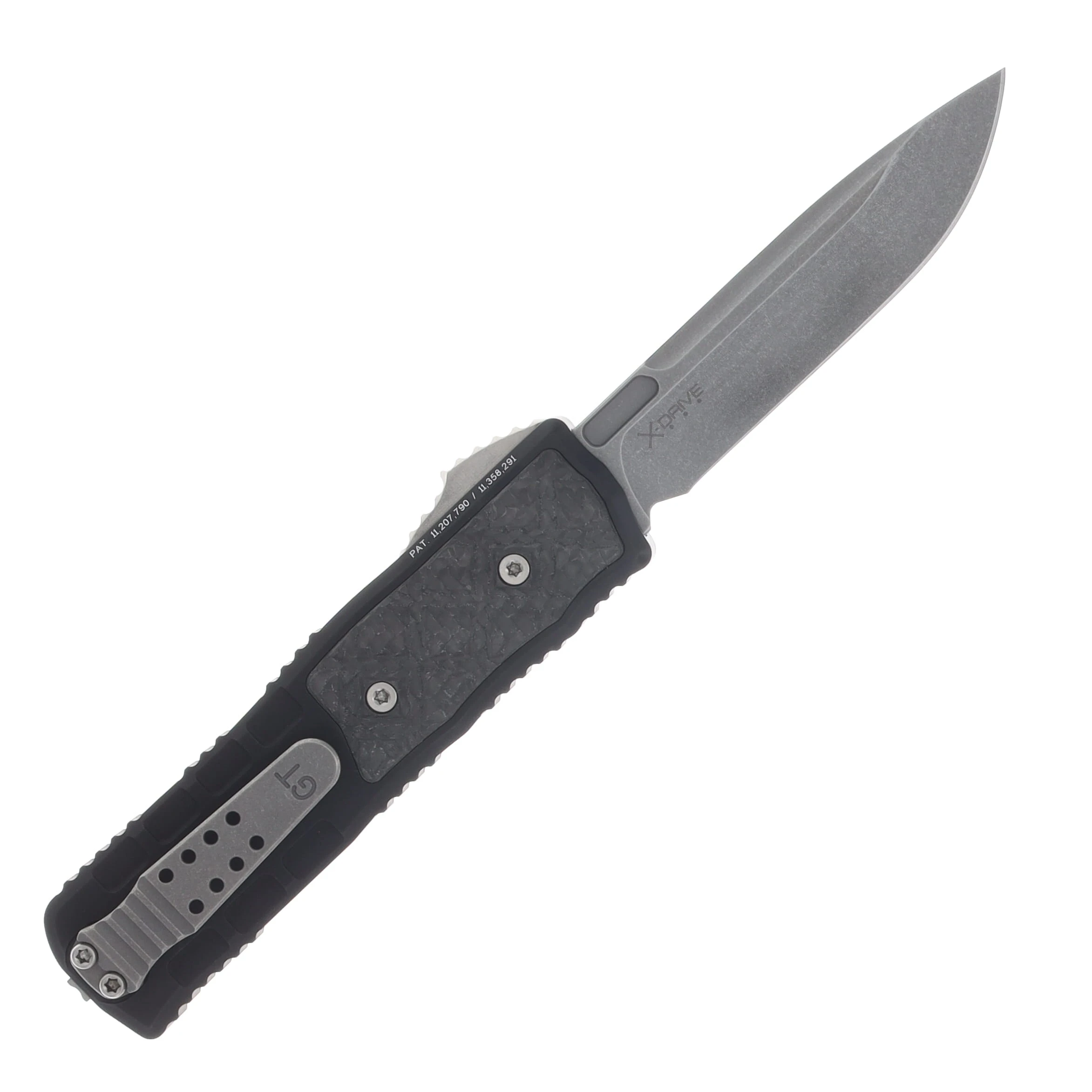 Guardian Tactical Apex OTF Automatic Stonewash MagnaMax/Black Aluminum and Carbon Fiber AUGT15-2511 View 2