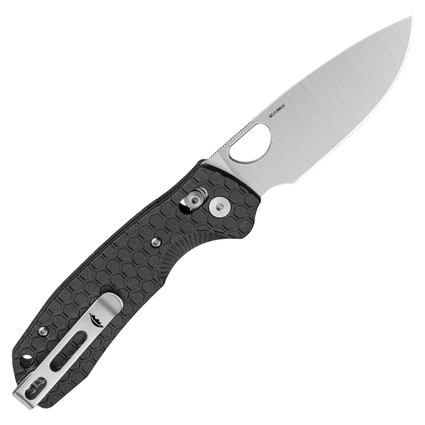 Honey Badger Large Drop Point Crossbolt Lock Folding Knife Satin/Black HB6001 View 2
