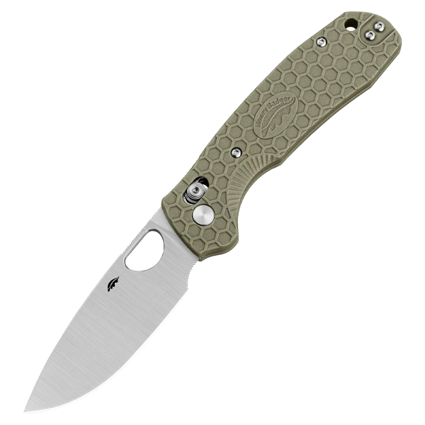 Honey Badger Large Drop Point Crossbolt Lock Folding Knife Satin/Green HB6003 View 1