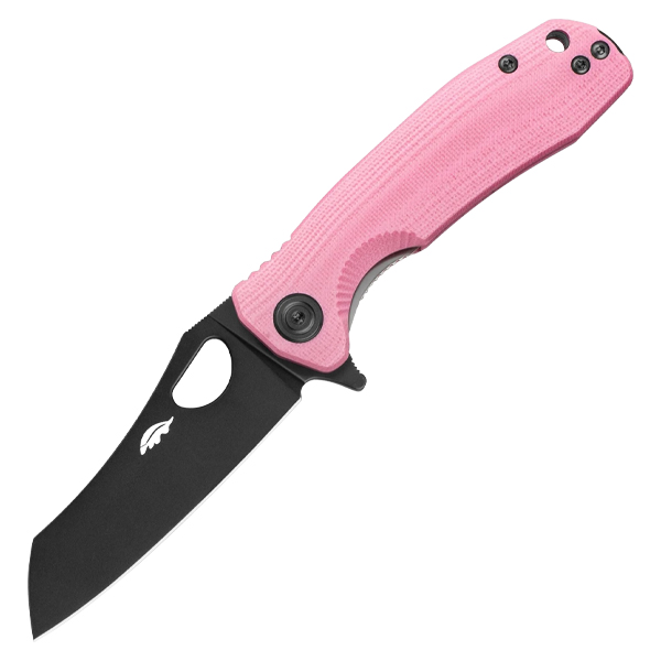 Honey Badger Small Wharncleaver Folding Knife Pink G-10 Handle Black DLC 8CR13MOV Blade Limited Edition HB1378 View 1