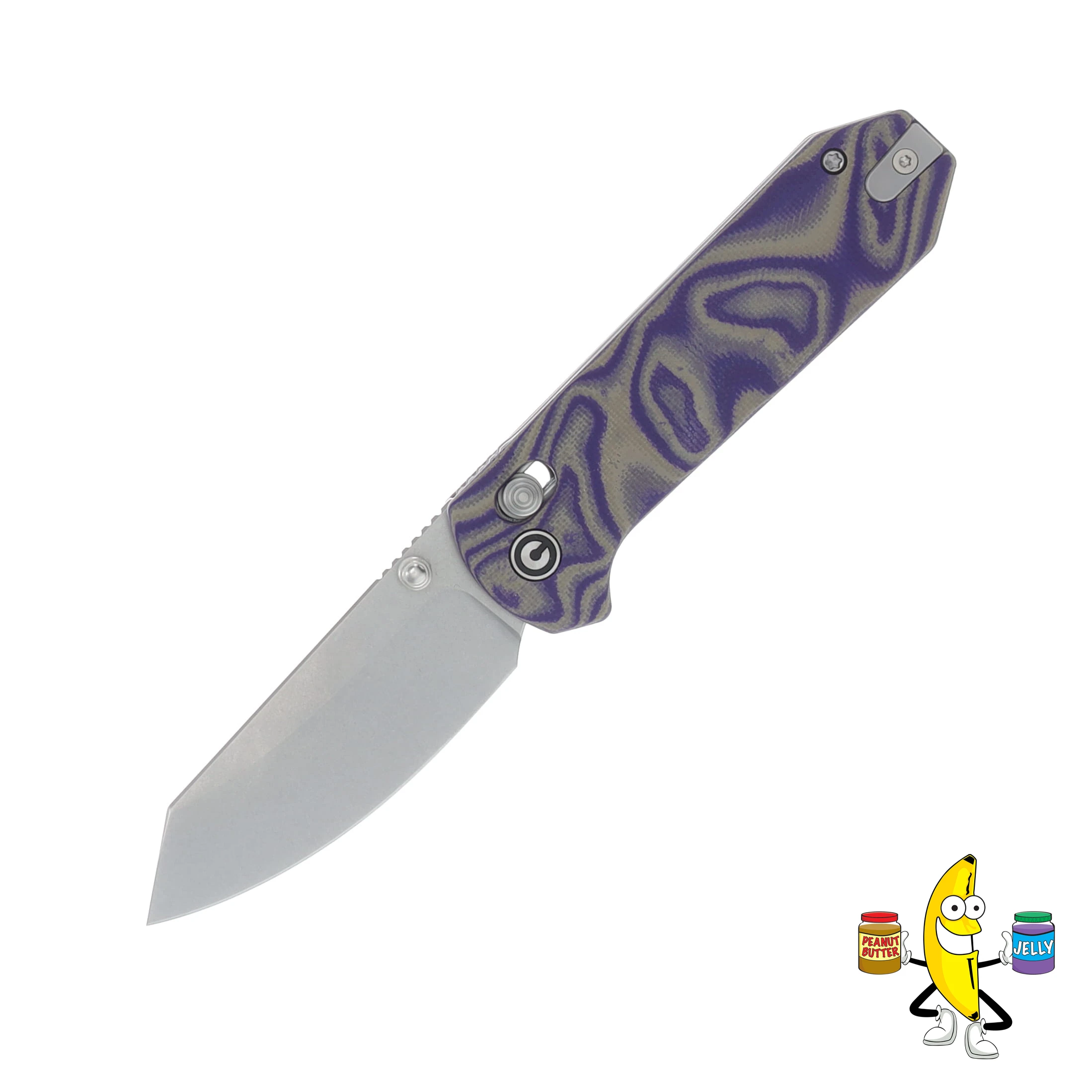 CIVIVI SMKW Exclusive Yonder Folding Knife Peanut Butter & Jelly G-10/Stonewash 14C28N C23073-3 View 1